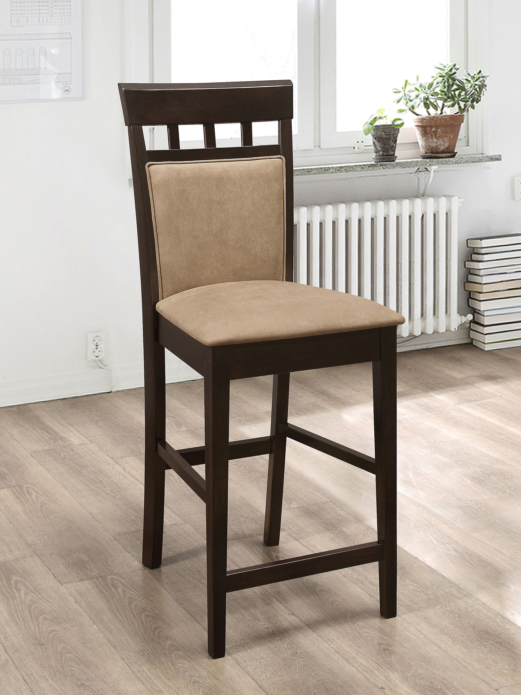 Gabriel Closed Back Counter Chair Cappuccino (Set of 2) - Tampa Furniture Outlet