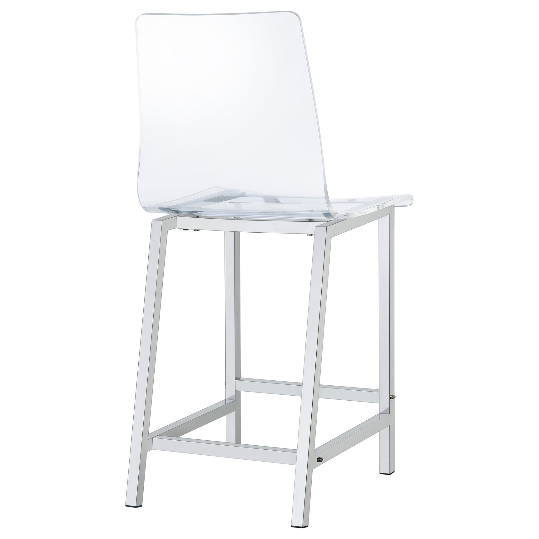 Juelia Clear Acrylic Counter Chair Chrome (Set of 2) - Tampa Furniture Outlet