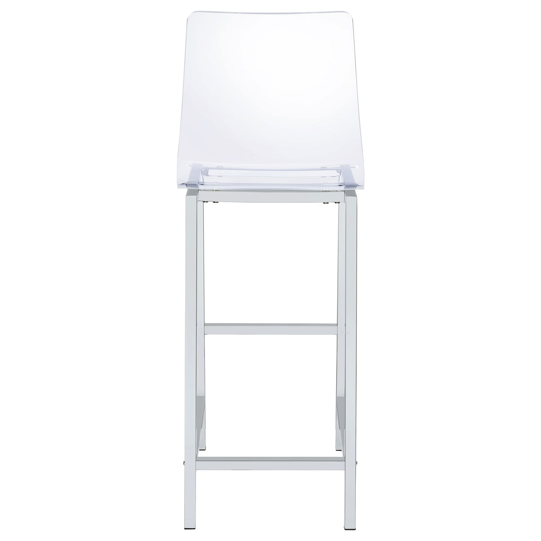 Juelia Clear Acrylic Bar Chair Chrome (Set of 2) - Tampa Furniture Outlet