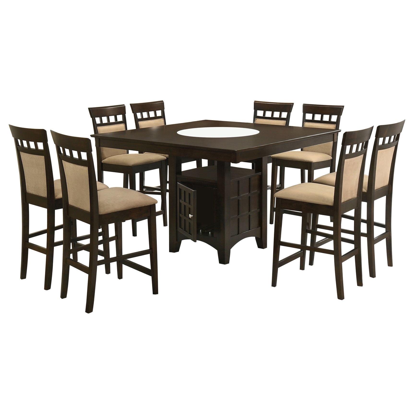 Gabriel 9-piece Square Counter Height Dining Set Cappuccino - Tampa Furniture Outlet