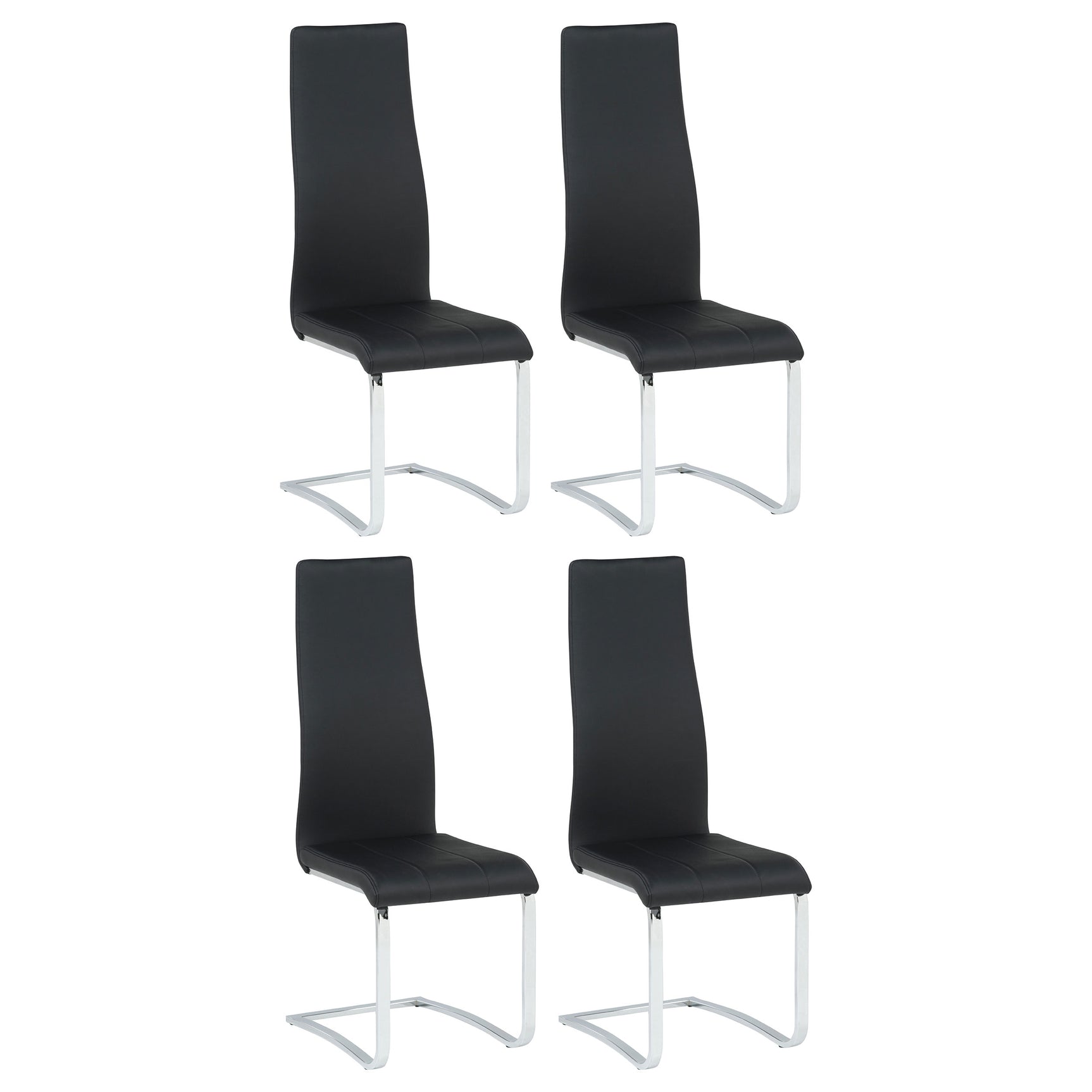 Tampa Furniture Outlet - Coaster - Montclair Upholstered Dining Side Chair Black (Set of 4) - 100515BLK