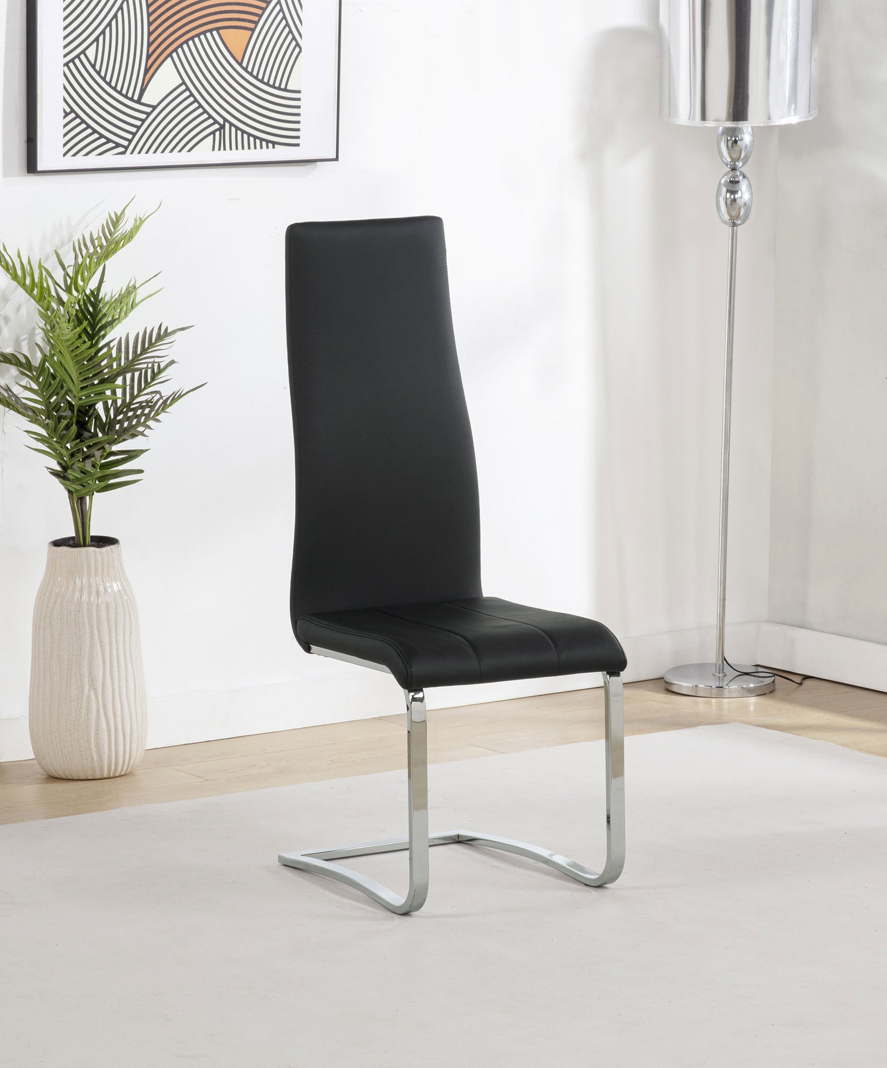Montclair Upholstered Dining Side Chair Black (Set of 4) - Tampa Furniture Outlet