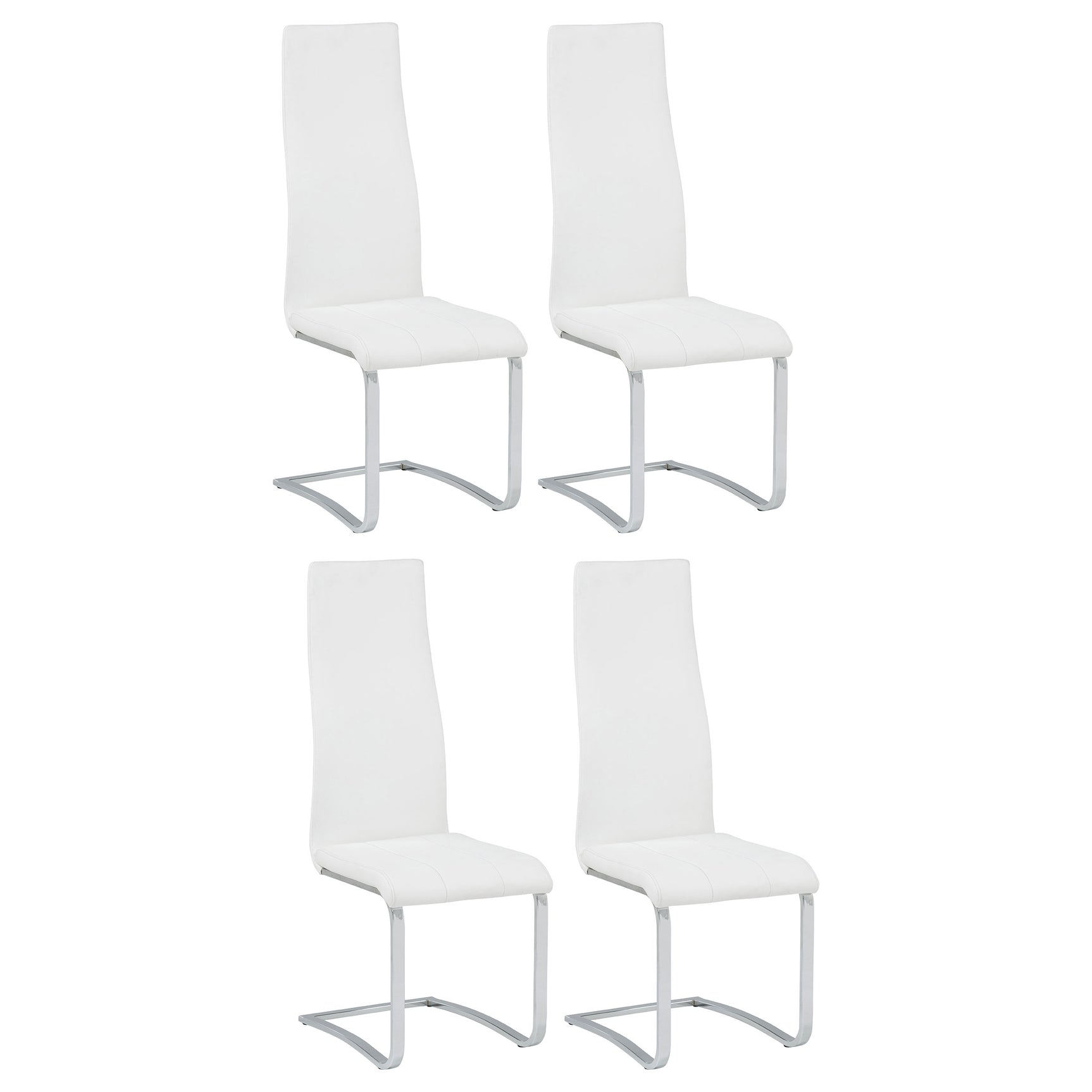 Tampa Furniture Outlet - Coaster - Montclair Upholstered Dining Side Chair White (Set of 4) - 100515WHT