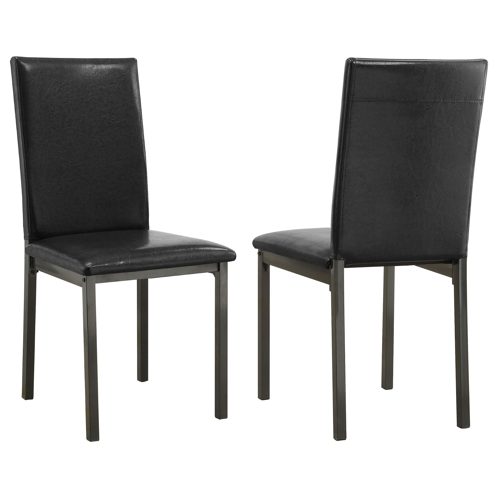 Tampa Furniture Outlet - Coaster - Garza Upholstered Dining Side Chair Black (Set of 2) - 100612