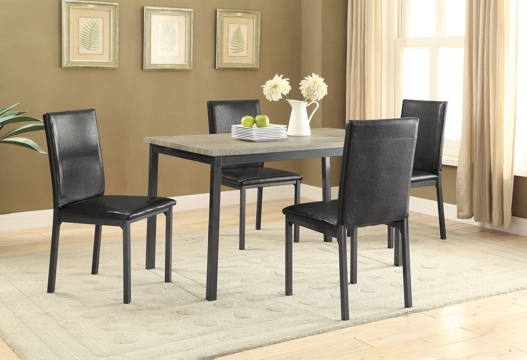 Garza Upholstered Dining Side Chair Black (Set of 2) - Tampa Furniture Outlet