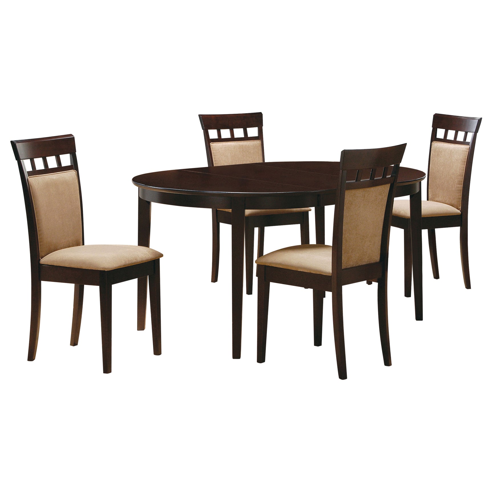 Gabriel 5-piece Extension Leaf Dining Table Set Cappuccino - Tampa Furniture Outlet