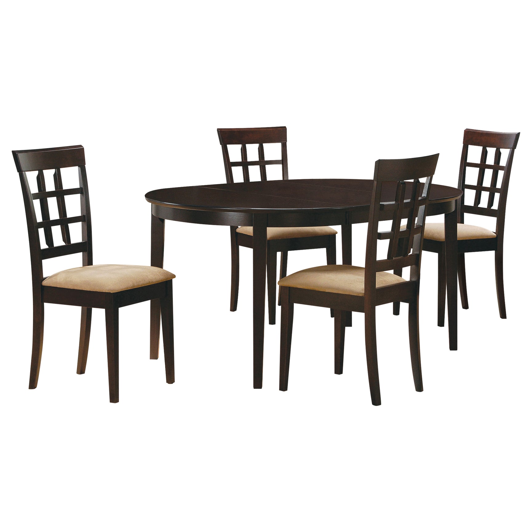 Gabriel 5-piece Extension Leaf Dining Table Set Cappuccino - Tampa Furniture Outlet