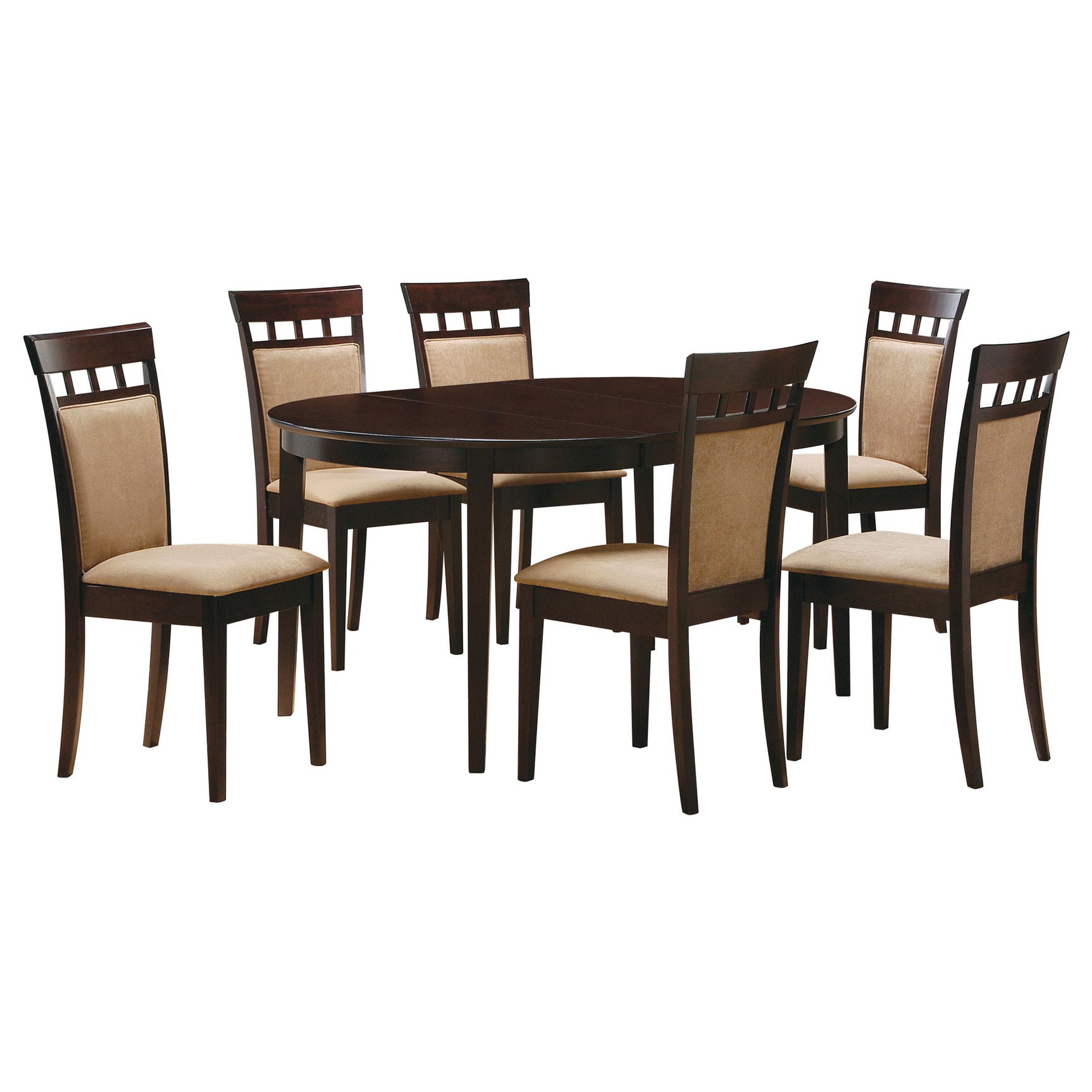 Gabriel 7-piece Extension Leaf Dining Table Set Cappuccino - Tampa Furniture Outlet