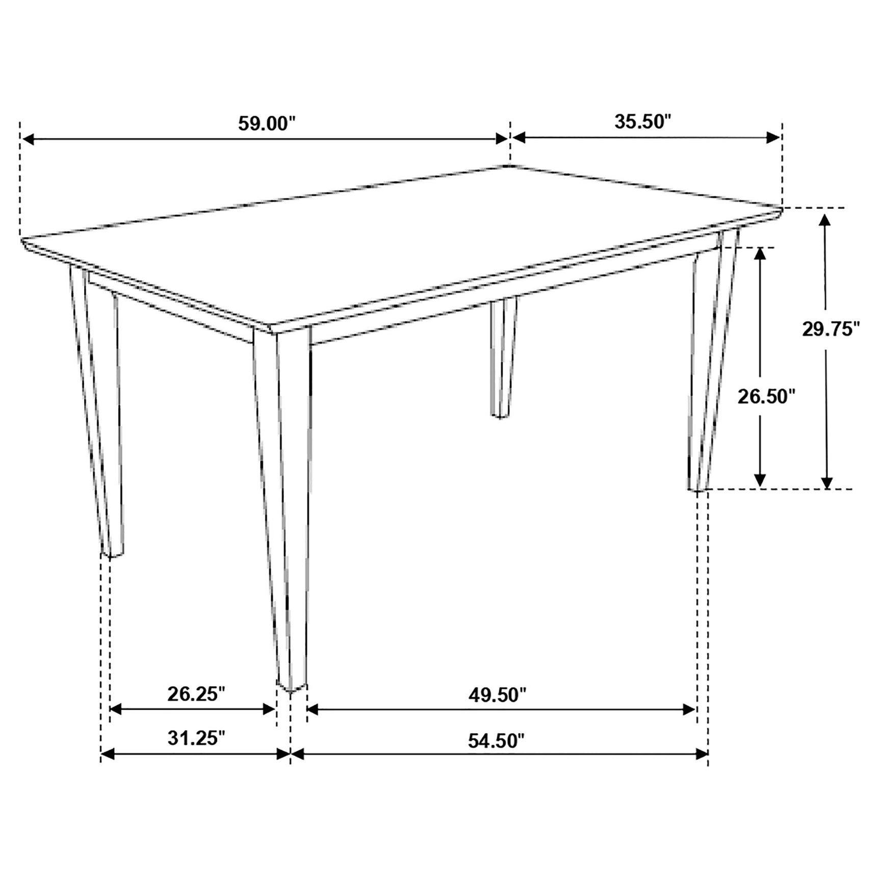 Gabriel 5-piece Rectangular 59-inch Dining Set Cappuccino - Tampa Furniture Outlet
