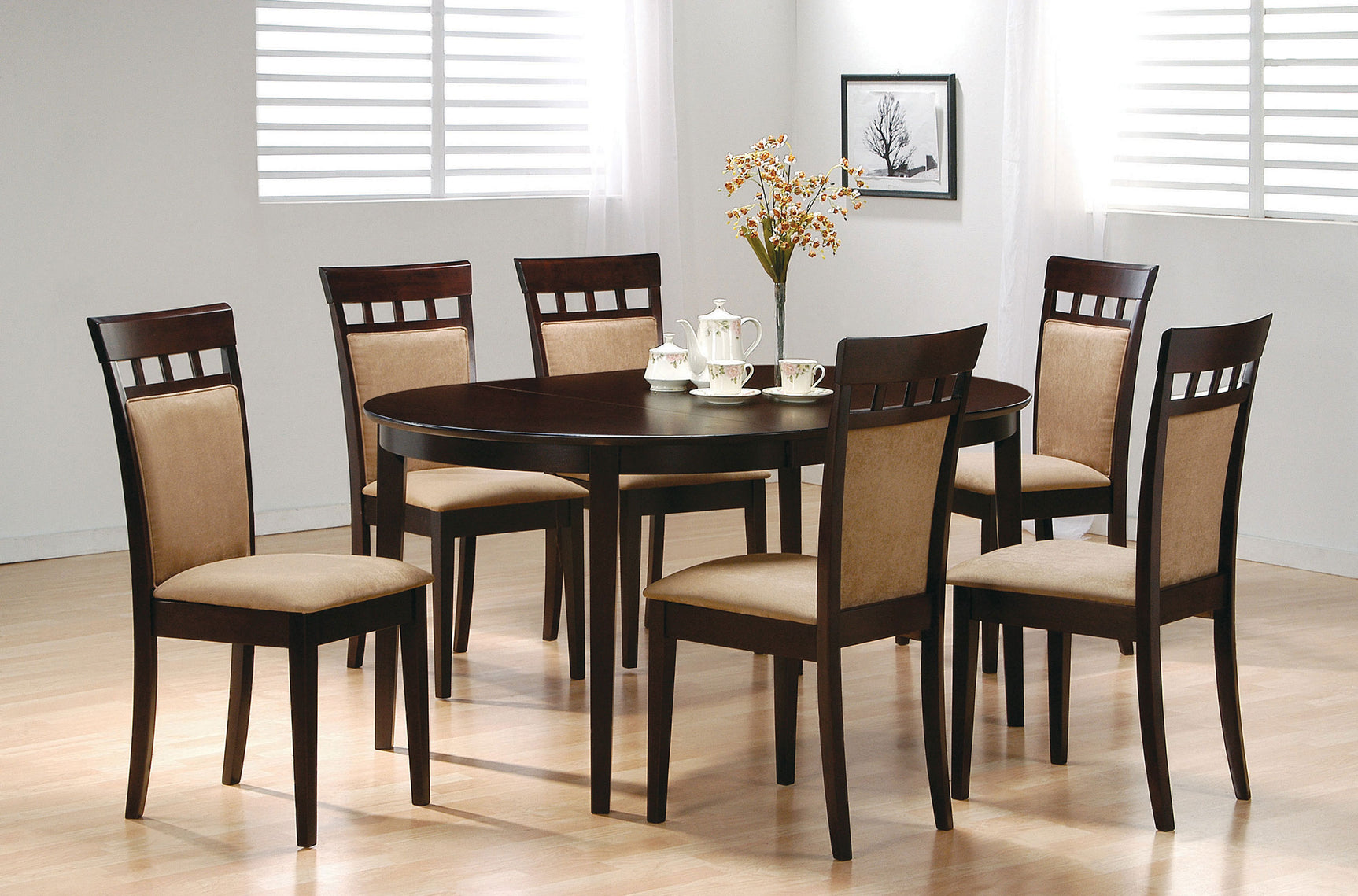 Gabriel Closed Back Dining Side Chair Cappuccino (Set of 2) - Tampa Furniture Outlet