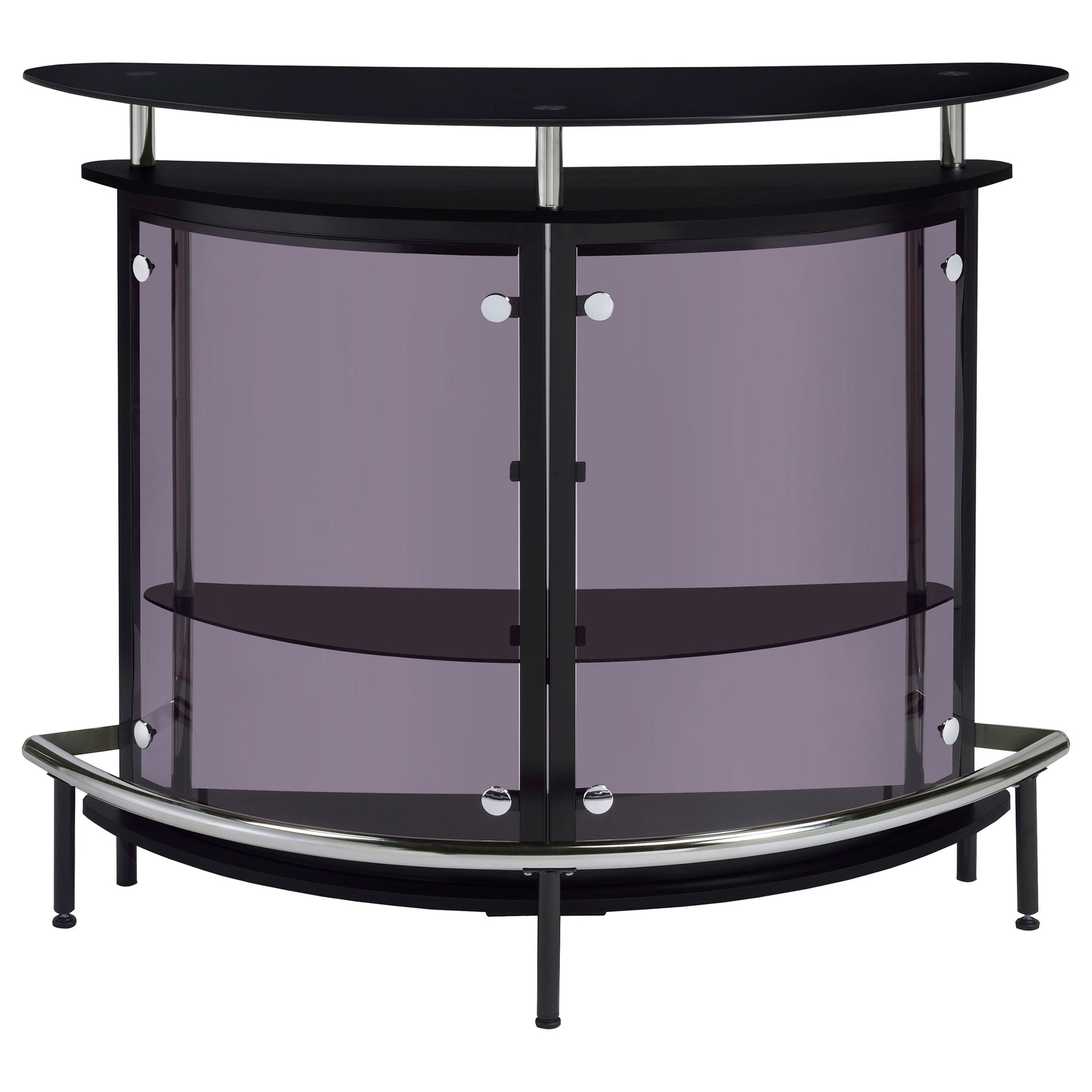Amarillo Freestanding Glass Top Home Bar Wine Cabinet Black - Tampa Furniture Outlet