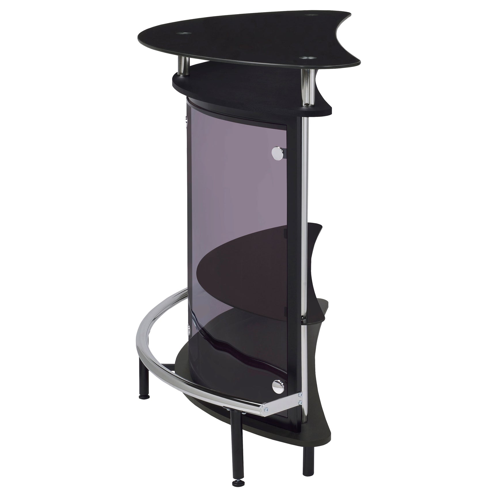 Amarillo Freestanding Glass Top Home Bar Wine Cabinet Black - Tampa Furniture Outlet