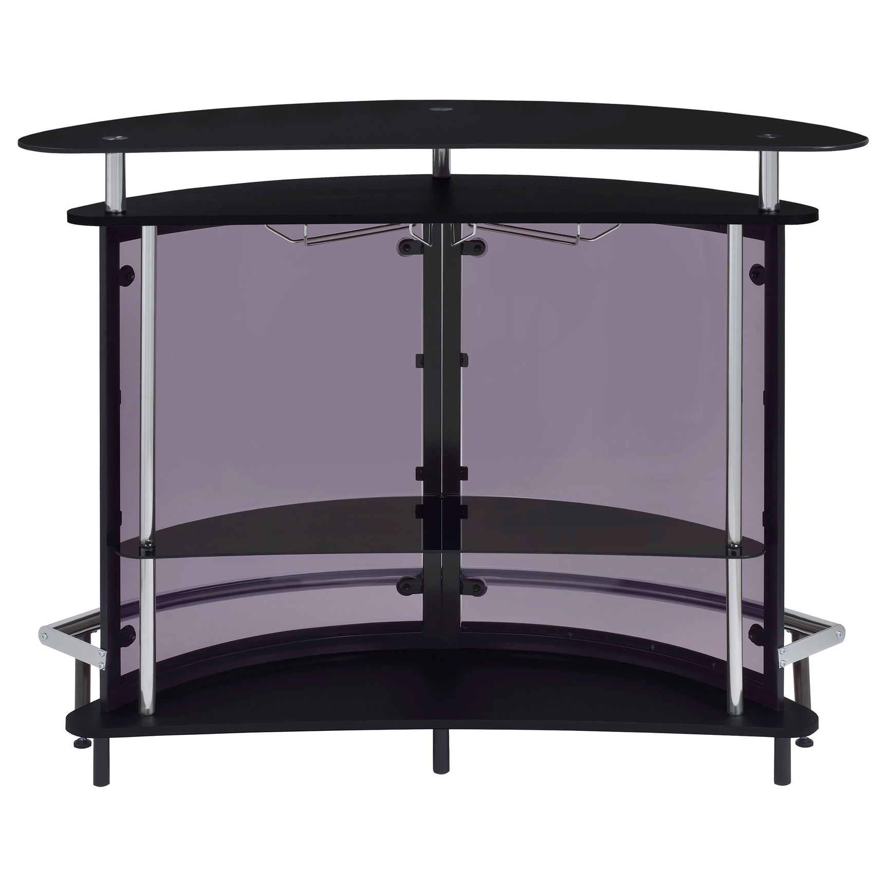 Amarillo Freestanding Glass Top Home Bar Wine Cabinet Black - Tampa Furniture Outlet