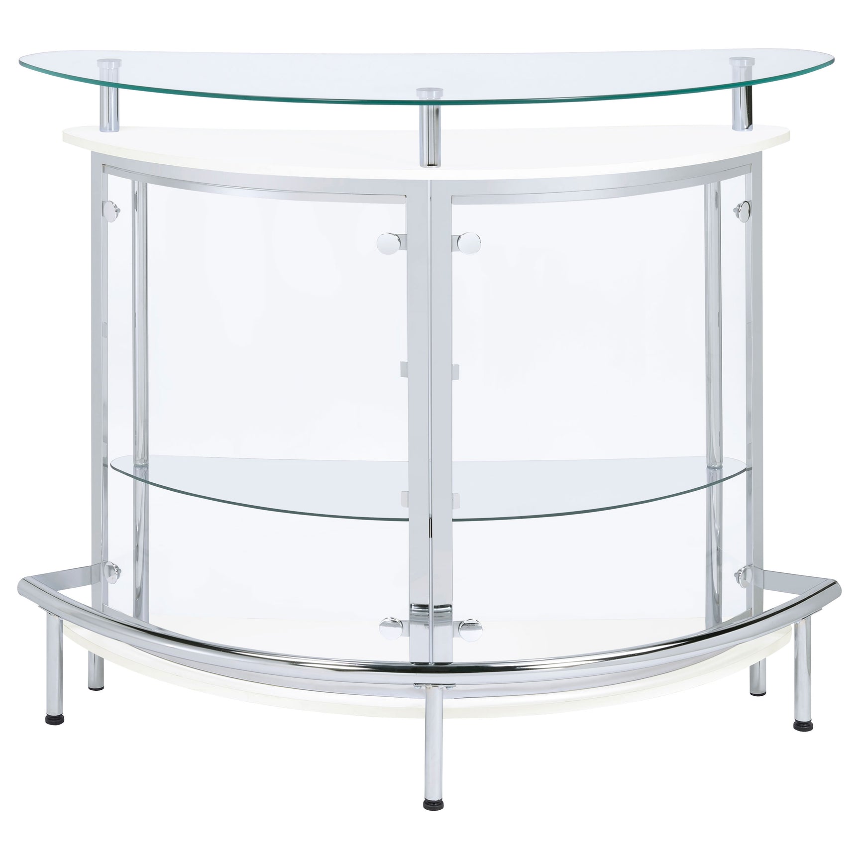 Amarillo Freestanding Glass Top Home Bar Wine Cabinet White - Tampa Furniture Outlet