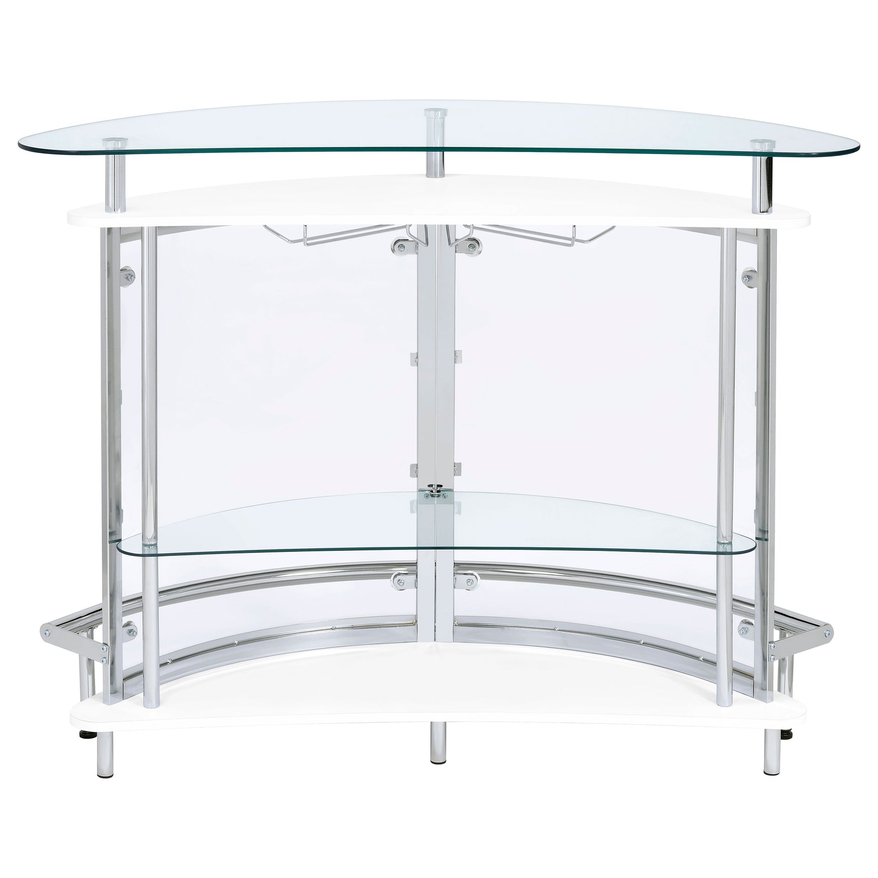 Amarillo Freestanding Glass Top Home Bar Wine Cabinet White - Tampa Furniture Outlet