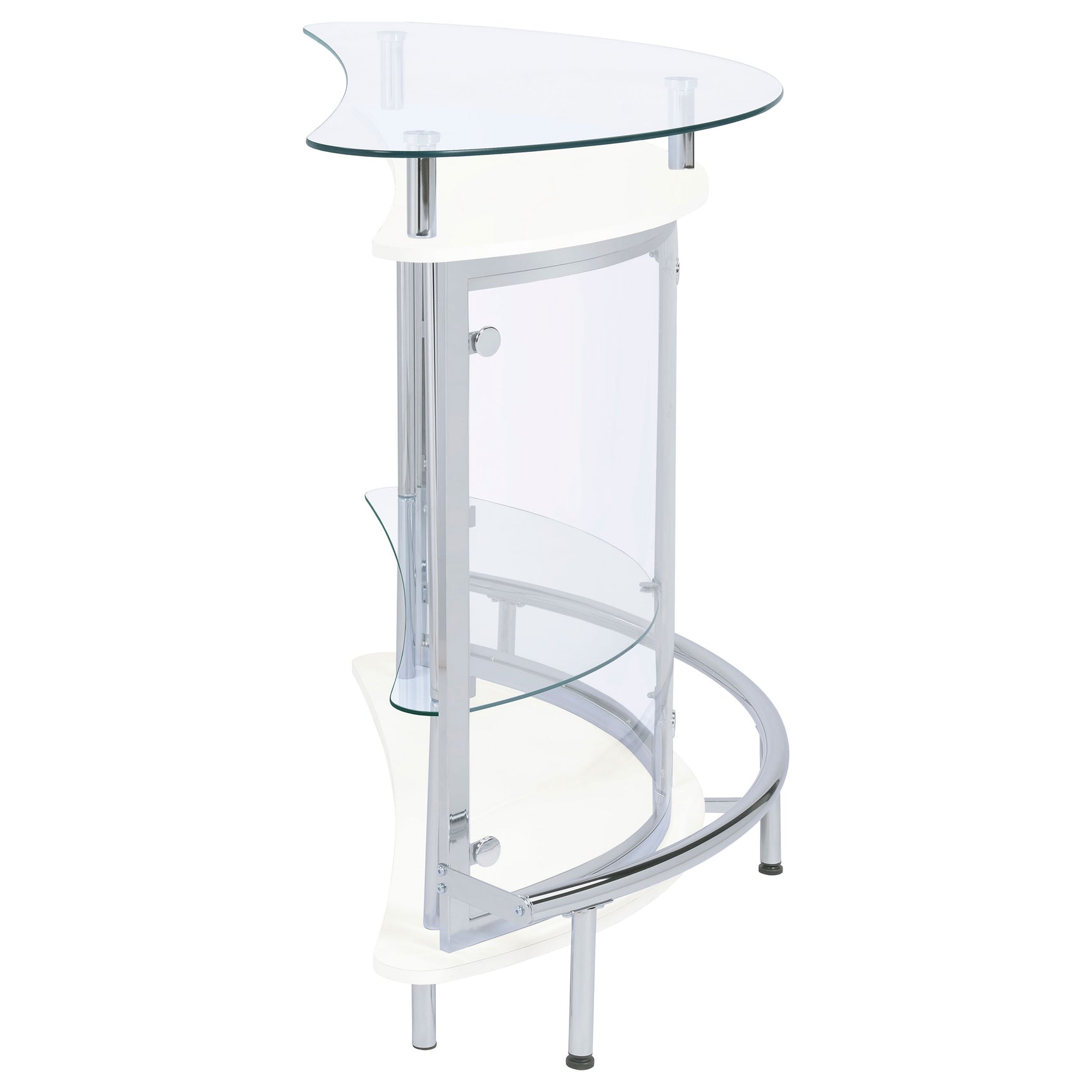 Amarillo Freestanding Glass Top Home Bar Wine Cabinet White - Tampa Furniture Outlet