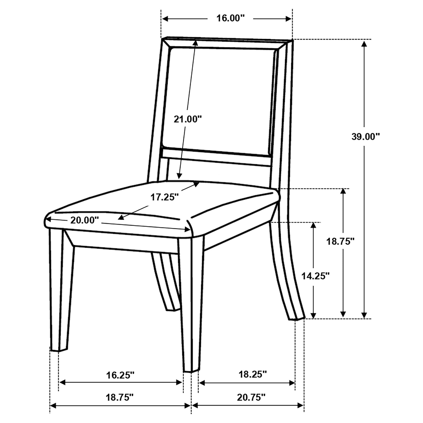 Louise Upholstered Wood Dining Side Chair Black (Set of 2) - Tampa Furniture Outlet