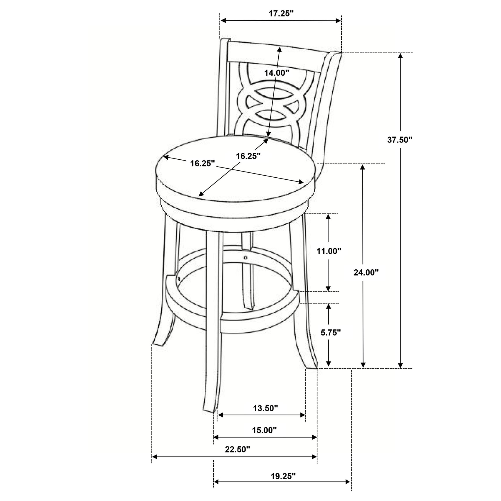 Calecita Wood Swivel Counter Stool Cappuccino (Set of 2) - Tampa Furniture Outlet