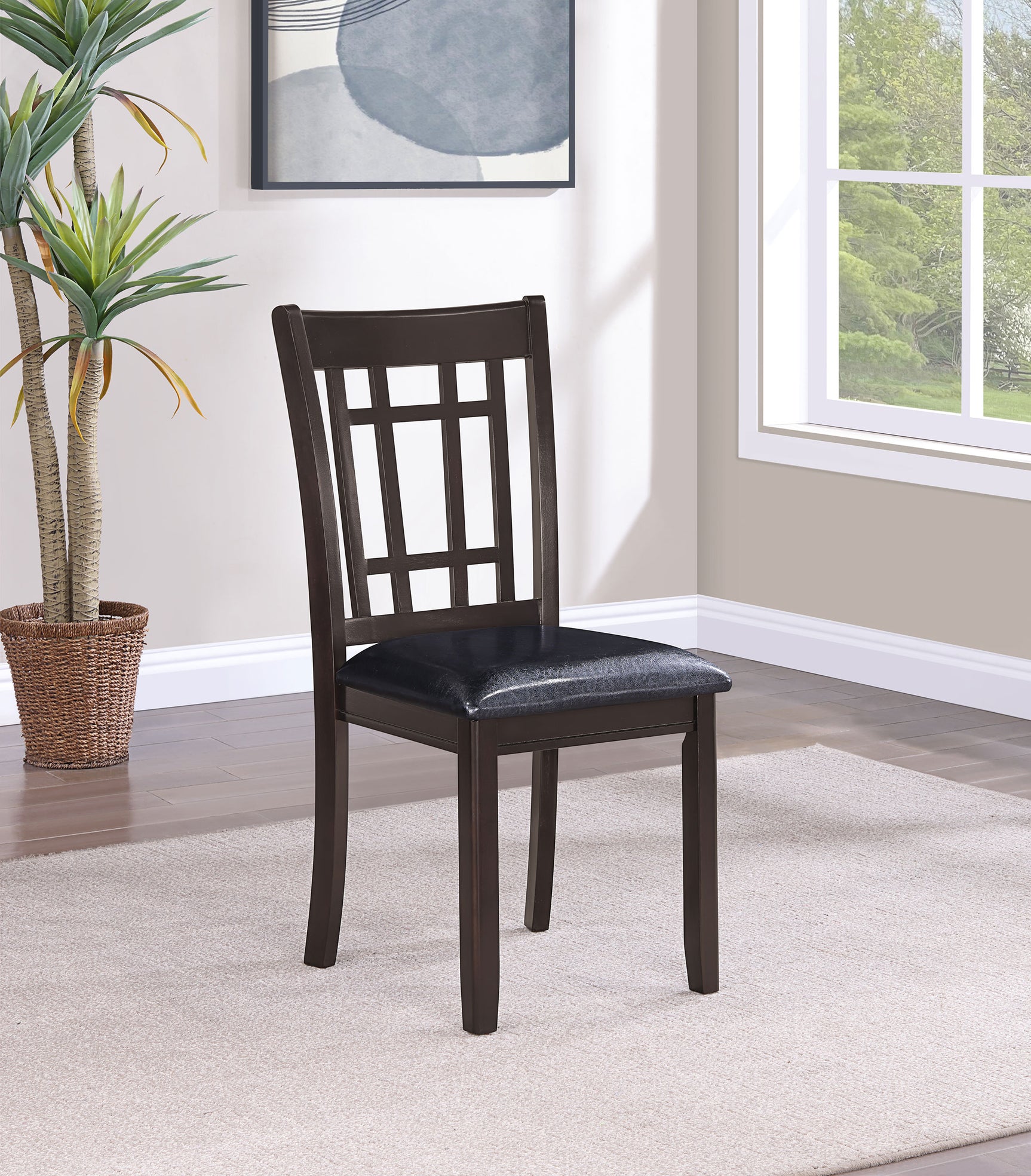 Lavon Wood Dining Side Chair Black and Espresso (Set of 2) - Tampa Furniture Outlet