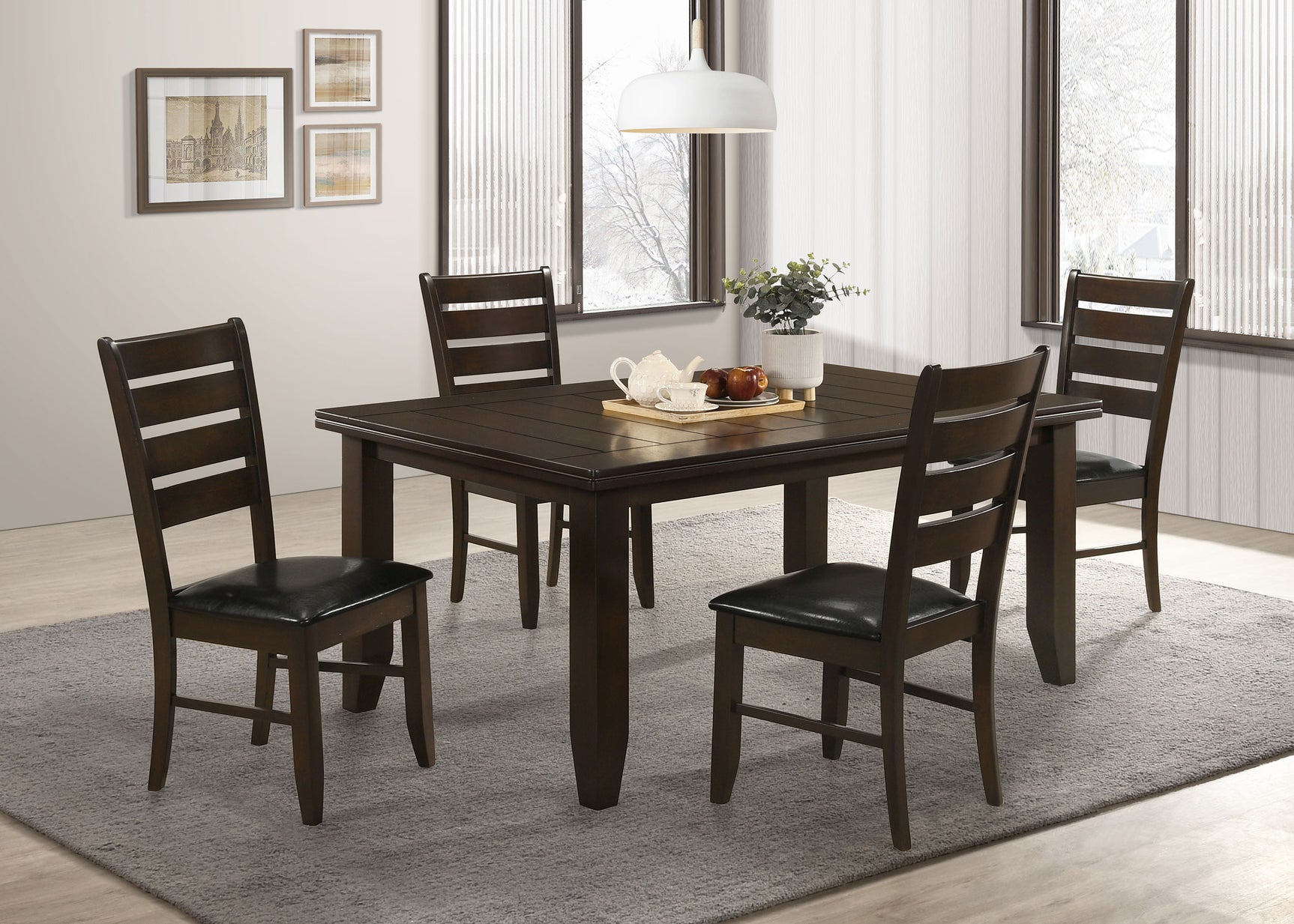 Tampa Furniture Outlet - Coaster - Dalila 5-piece Rectangular Dining Table Set Cappuccino - 102721-S5