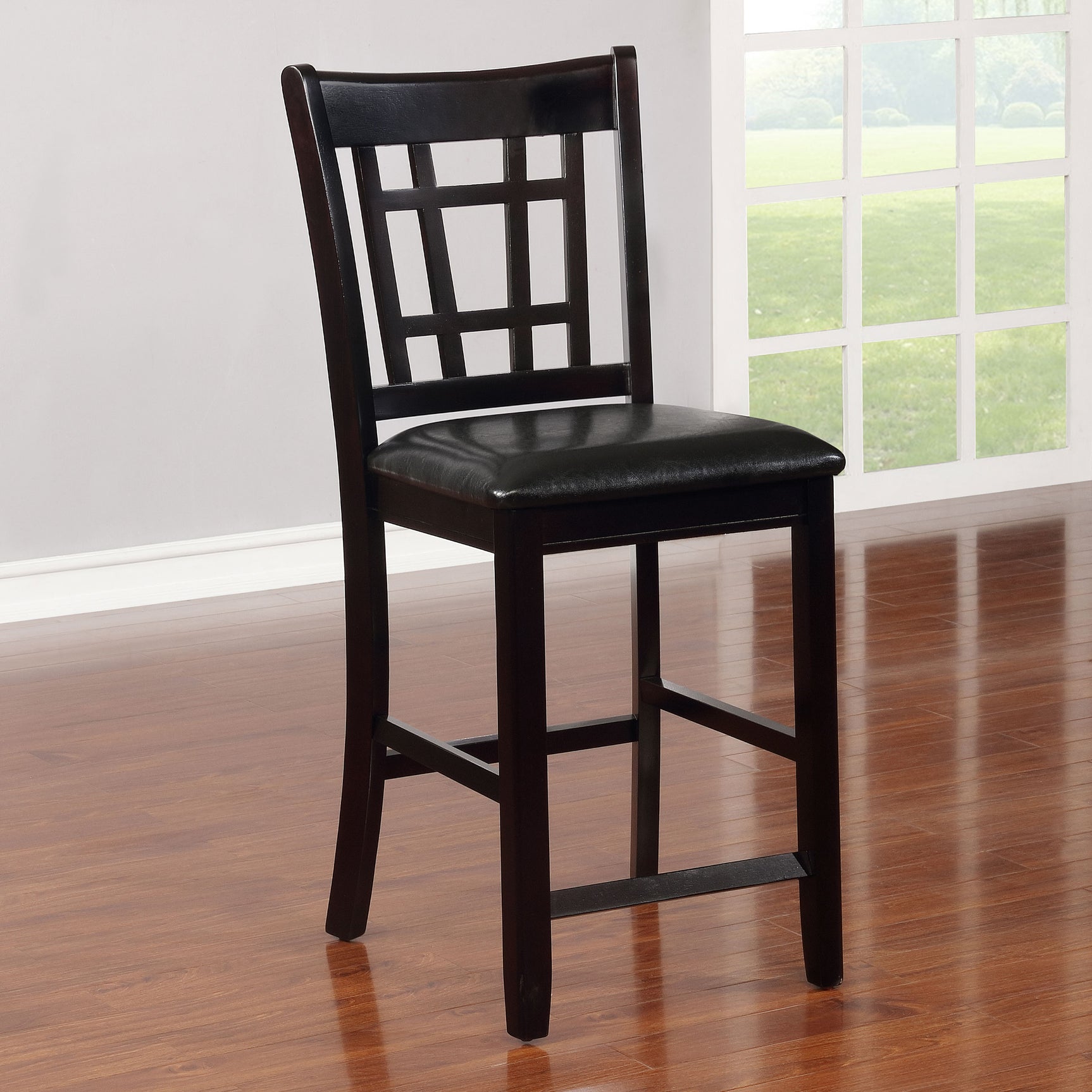 Lavon Wood Counter Height Dining Chair Black and Espresso (Set of 2) - Tampa Furniture Outlet