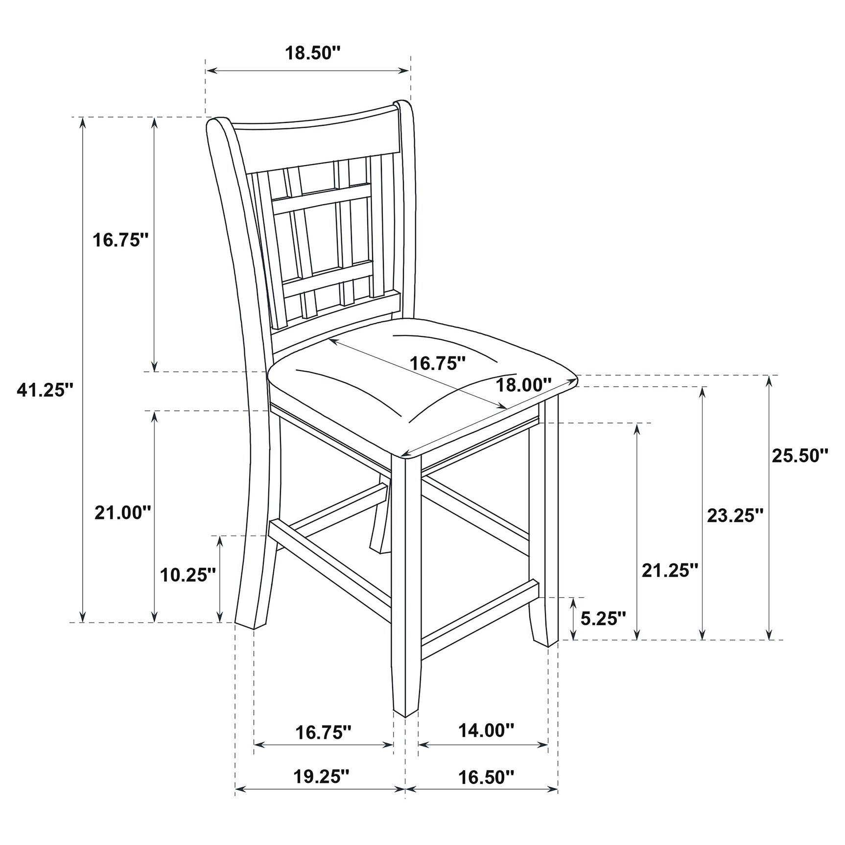 Lavon Wood Counter Height Dining Chair Black and Espresso (Set of 2) - Tampa Furniture Outlet