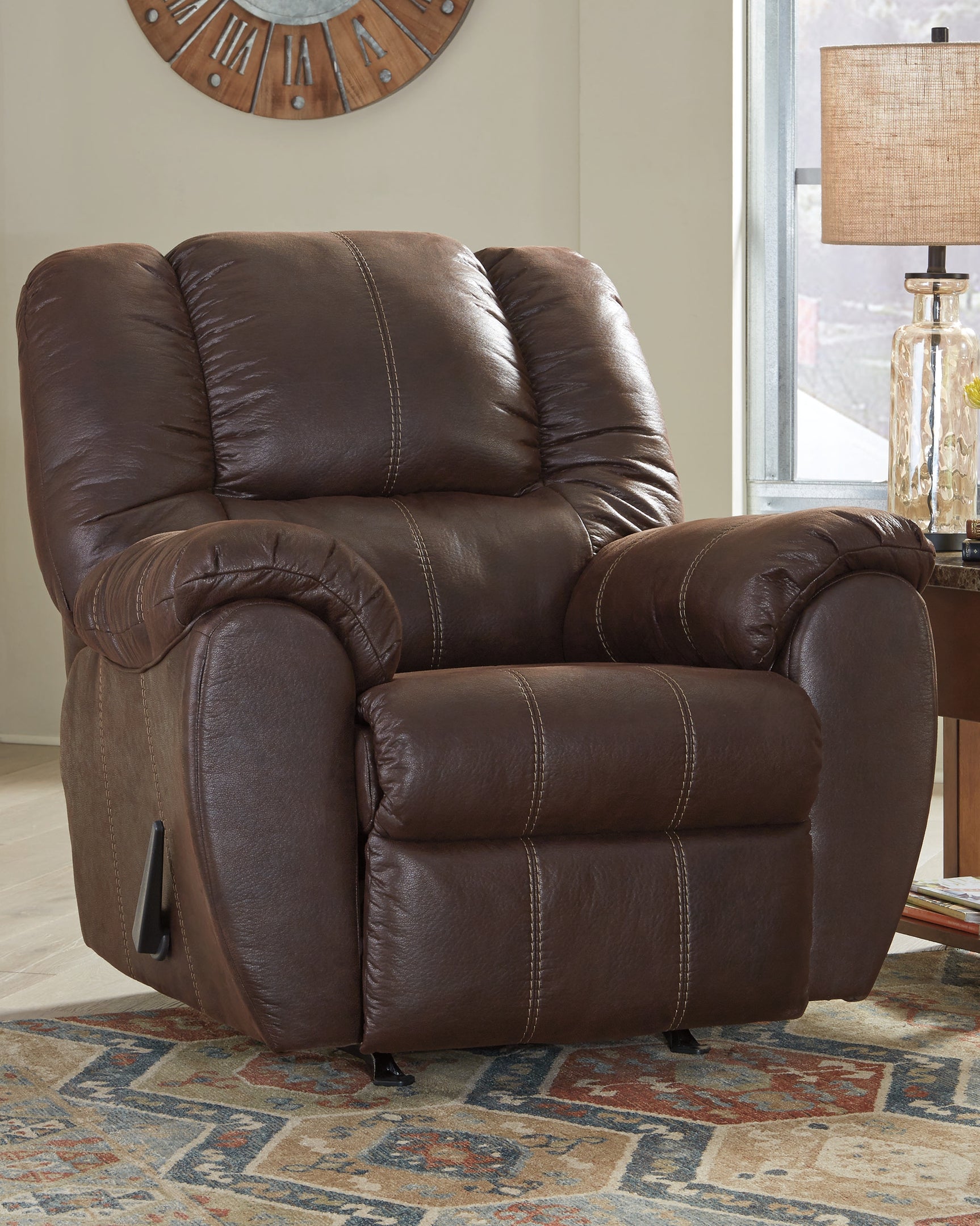Tampa Furniture Outlet - Ashley Furniture - McGann Living Room - Rocker Recliner / Walnut - 1030125