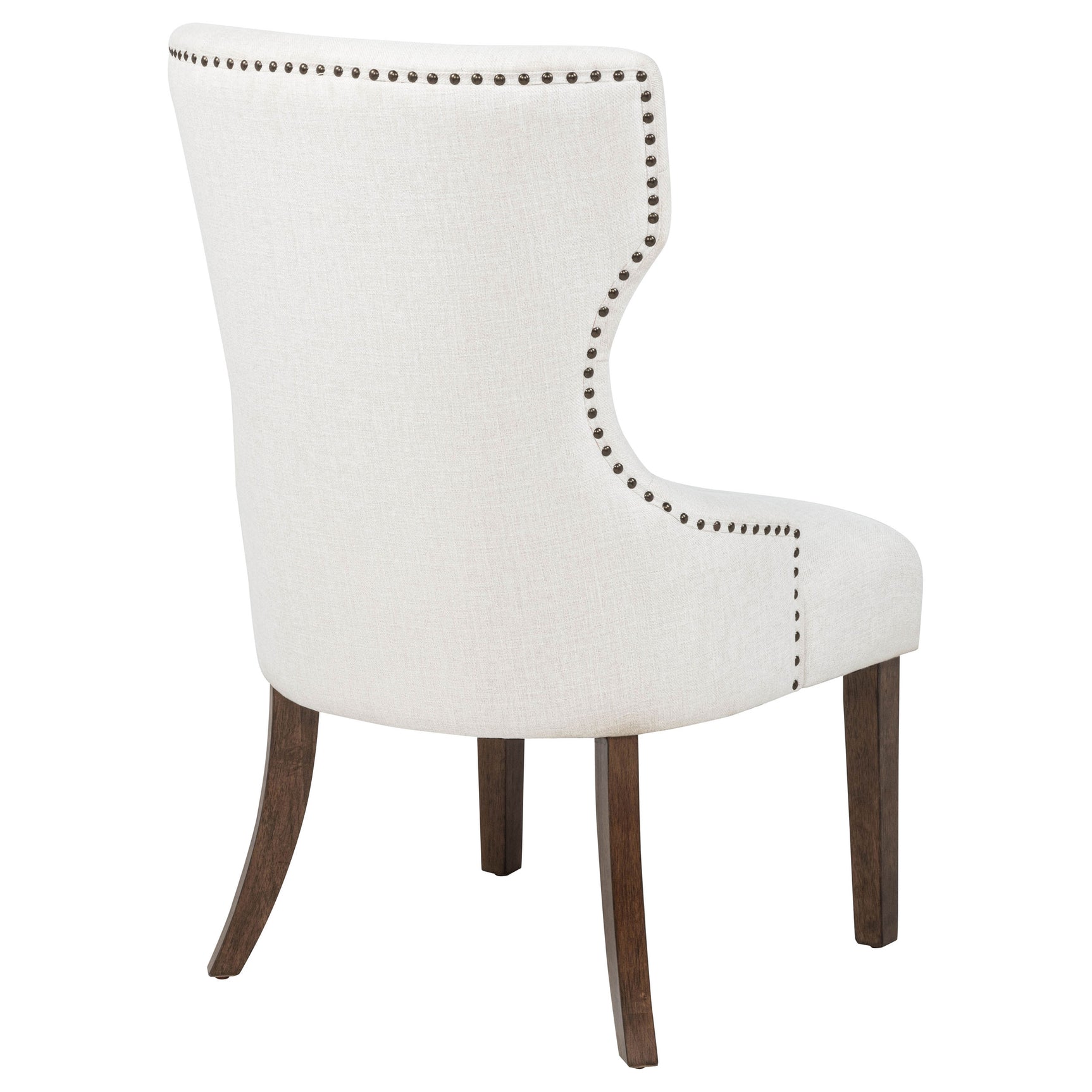 Baney Fabric Upholstered Dining Side Chair Cream and Dark Oak