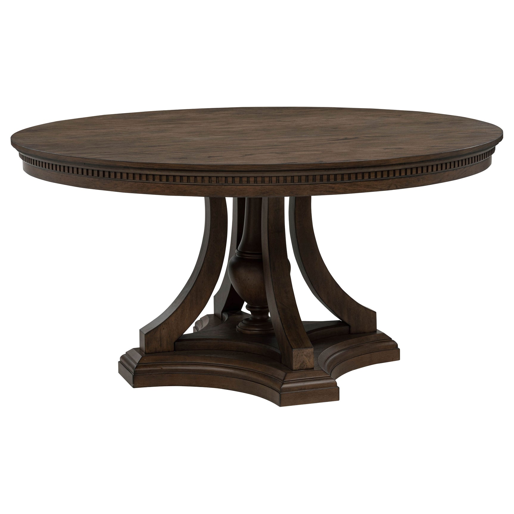 Tampa Furniture Outlet - Coaster - Ridgewell Round Pedestal Dining Table Dark Oak - 104600