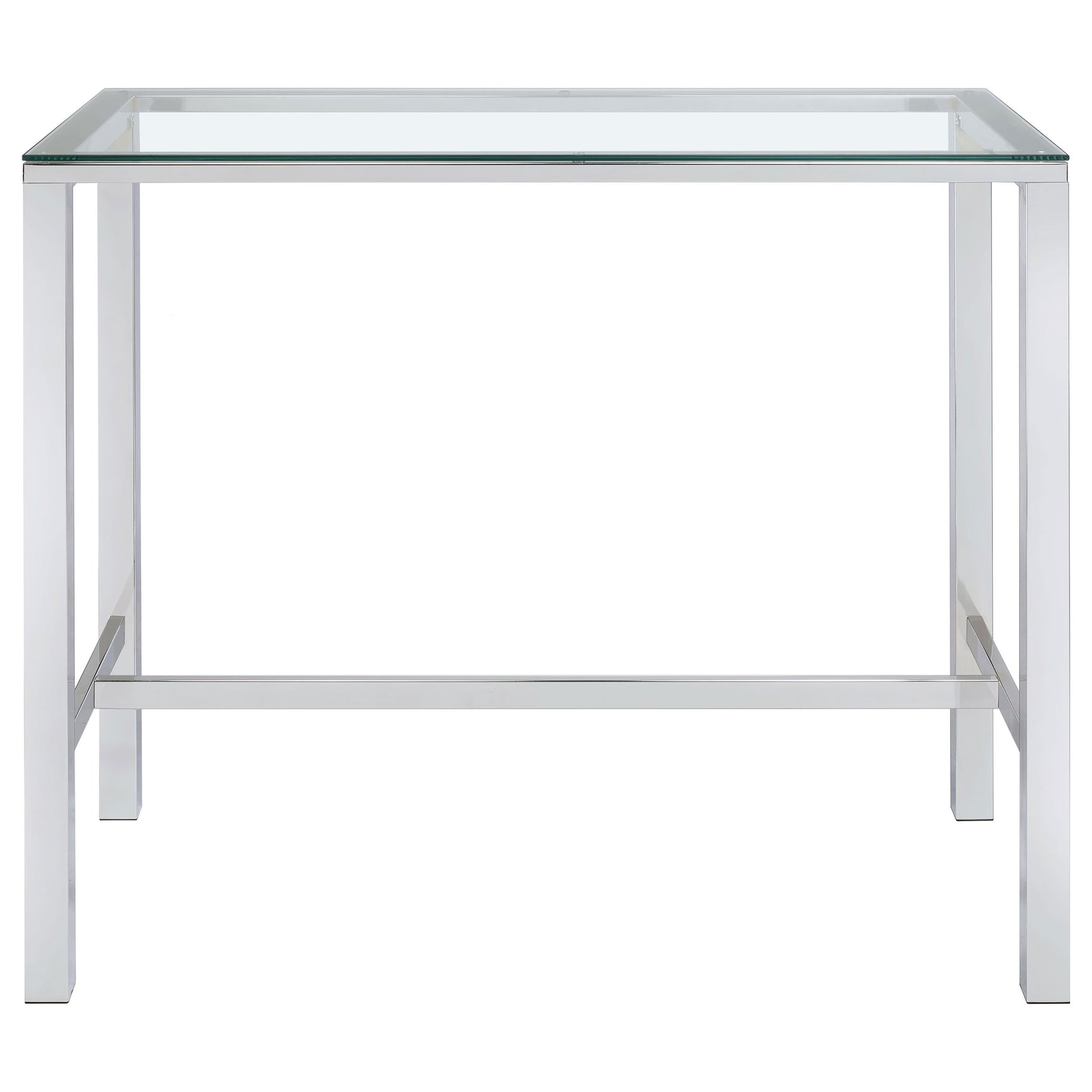 Tolbert Rectangular 47-inch Glass Top Pub Bar Table Chrome - Tampa Furniture Outlet