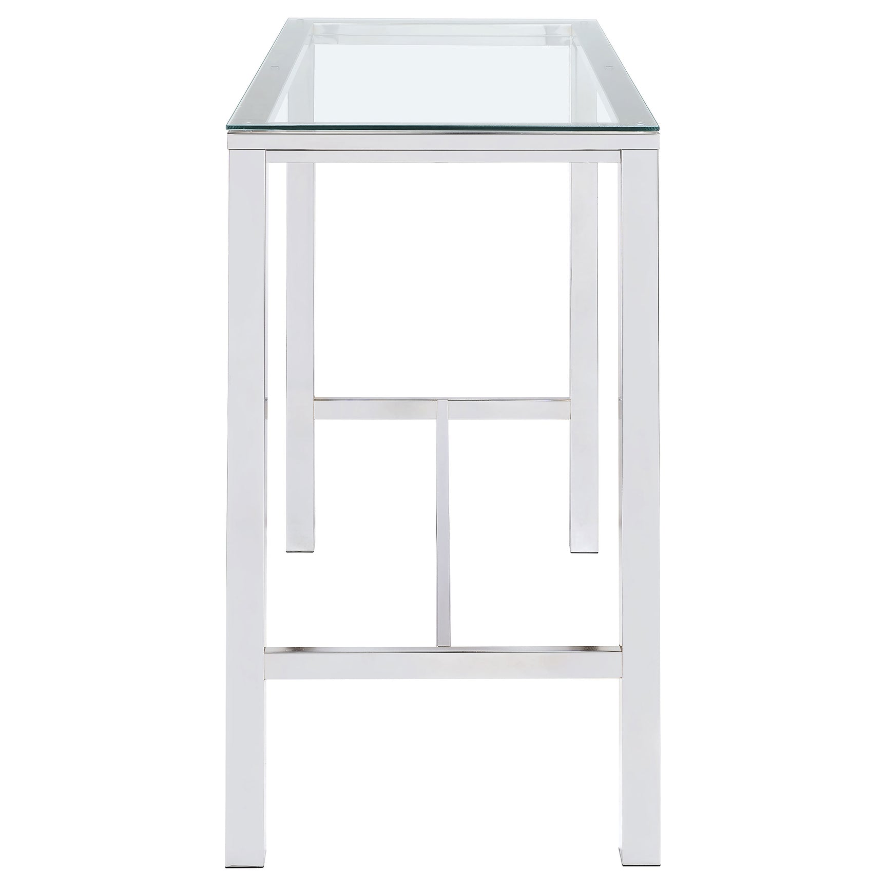 Tolbert Rectangular 47-inch Glass Top Pub Bar Table Chrome - Tampa Furniture Outlet