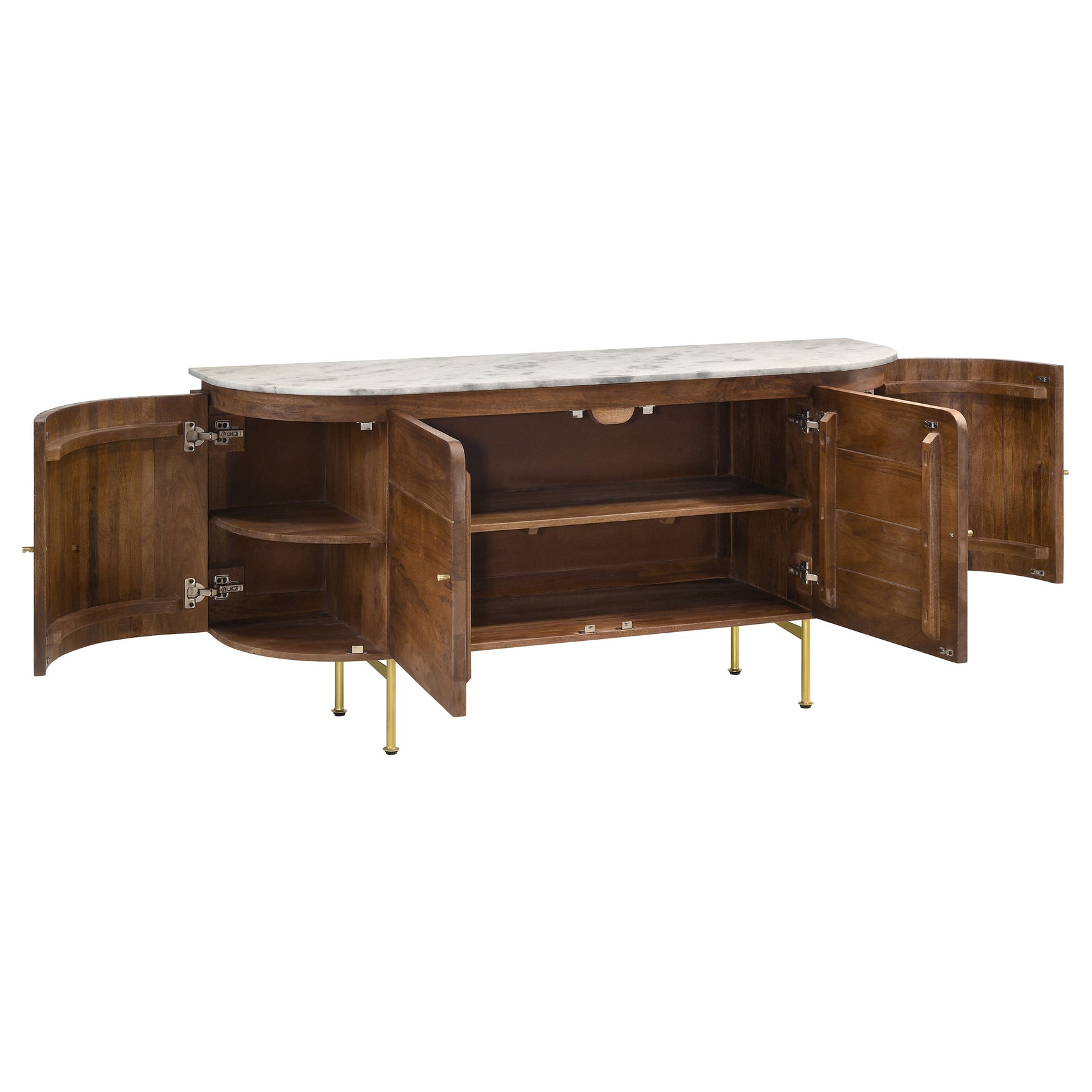 Ortega 4-door Marble Top Sideboard Buffet Cabinet Natural - Tampa Furniture Outlet