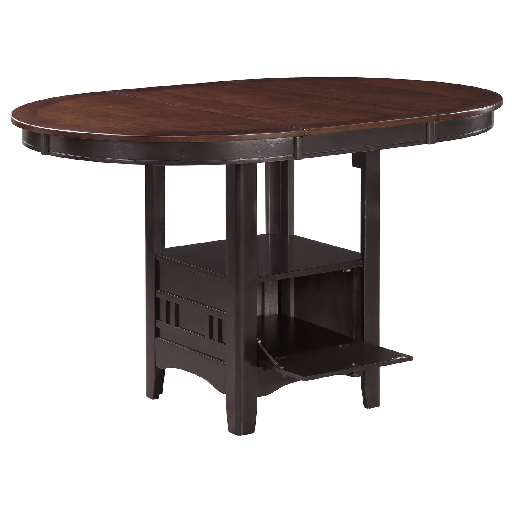 Tampa Furniture Outlet - Coaster - Lavon Oval 60-inch Counter Height Extension Dining Table Chestnut - 105278