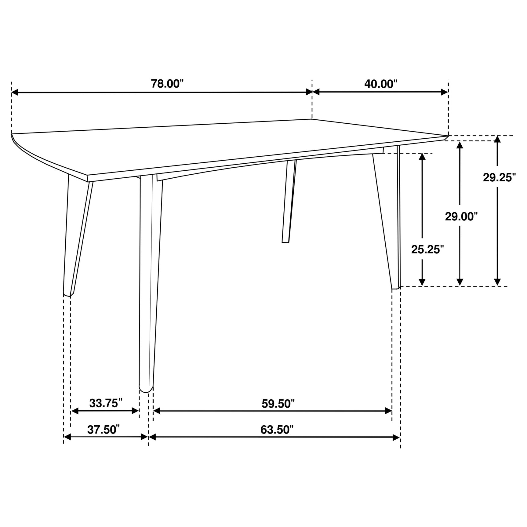 Malone Rectangular 78-inch Wood Dining Table Dark Walnut - Tampa Furniture Outlet