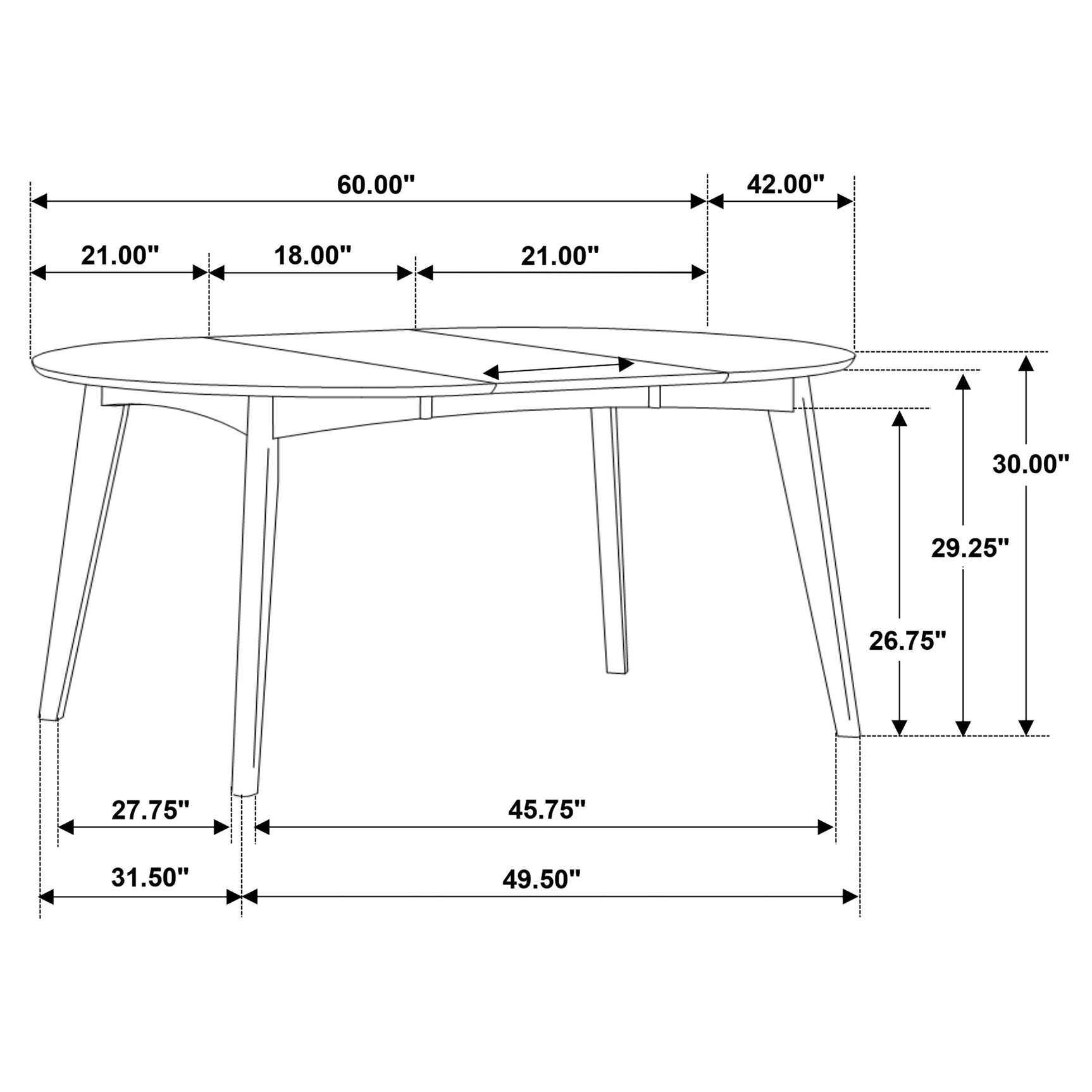 Jedda 5-piece Oval Dining Table Set Dark Walnut - Tampa Furniture Outlet