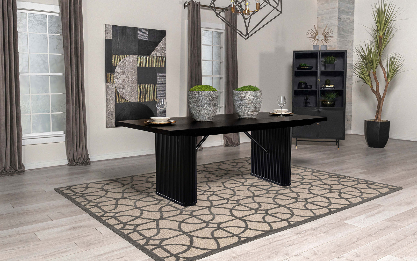Catherine Rectangular 84-inch Wood Dining Table Black - Tampa Furniture Outlet