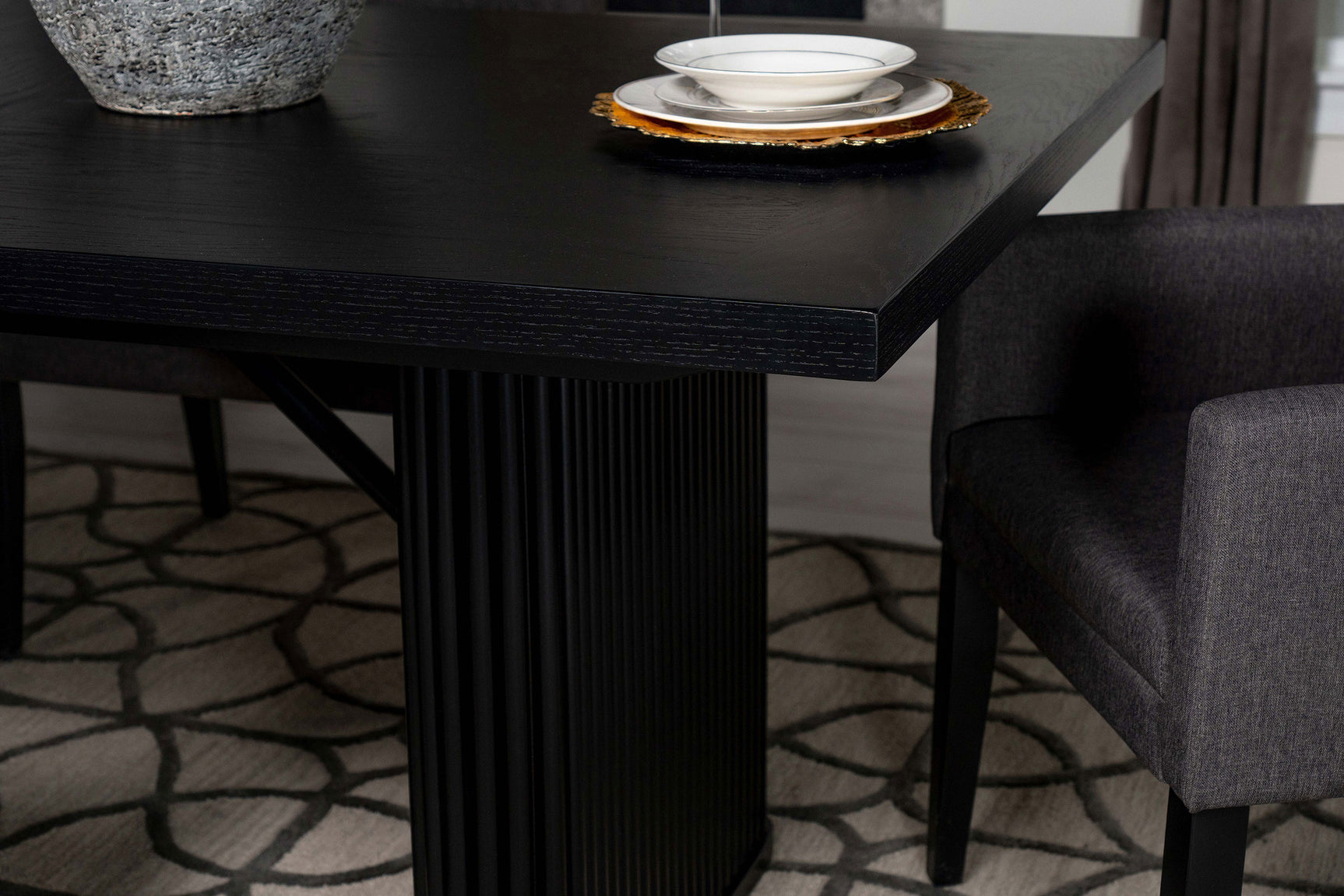 Catherine Rectangular 84-inch Wood Dining Table Black - Tampa Furniture Outlet
