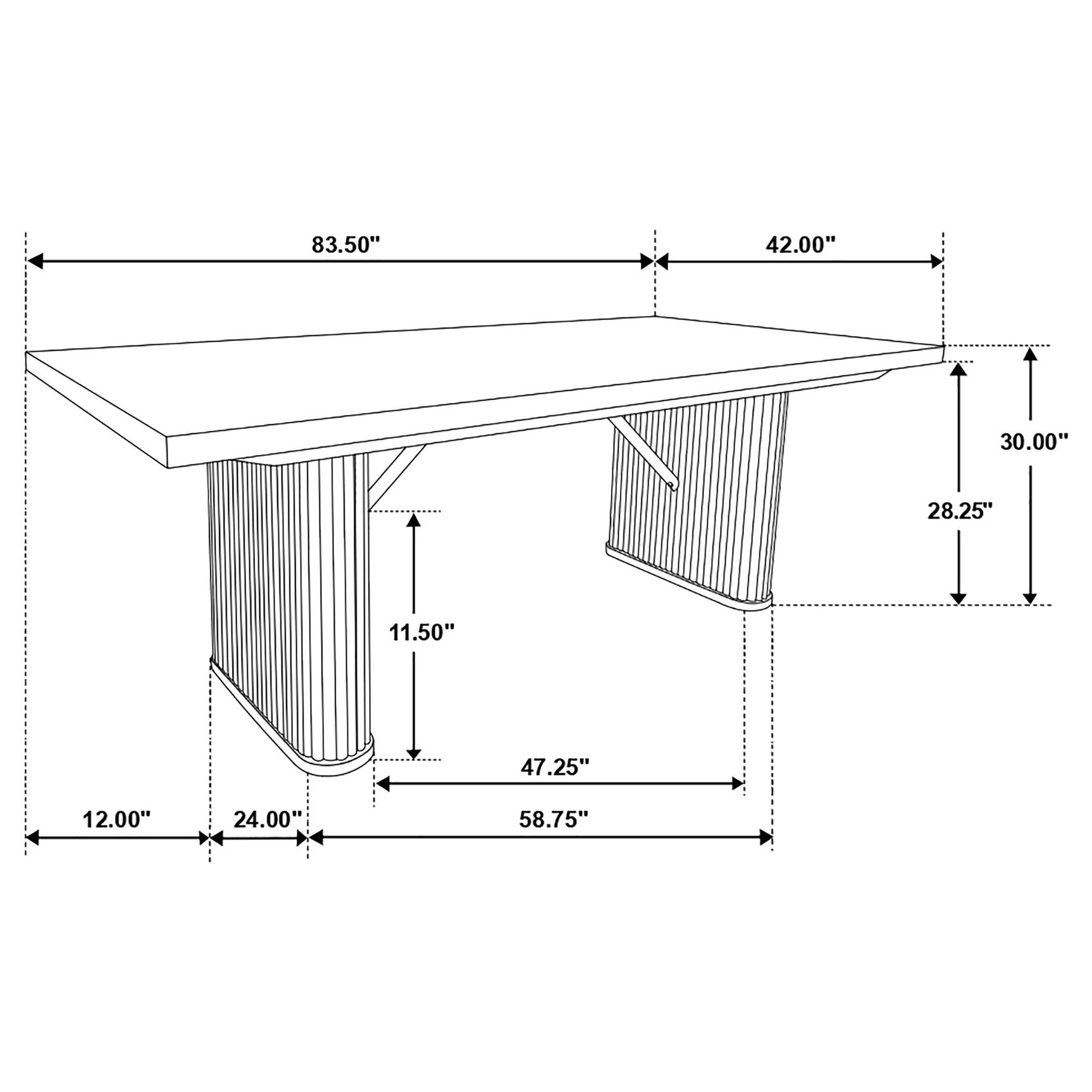 Catherine Rectangular 84-inch Wood Dining Table Black - Tampa Furniture Outlet
