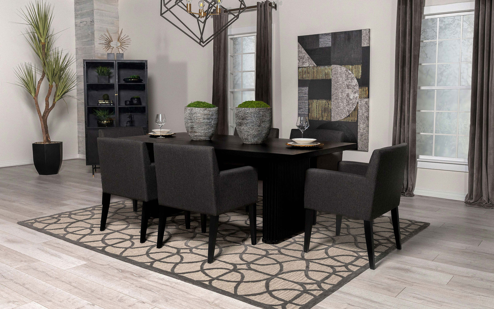 Catherine Rectangular 84-inch Wood Dining Table Black - Tampa Furniture Outlet