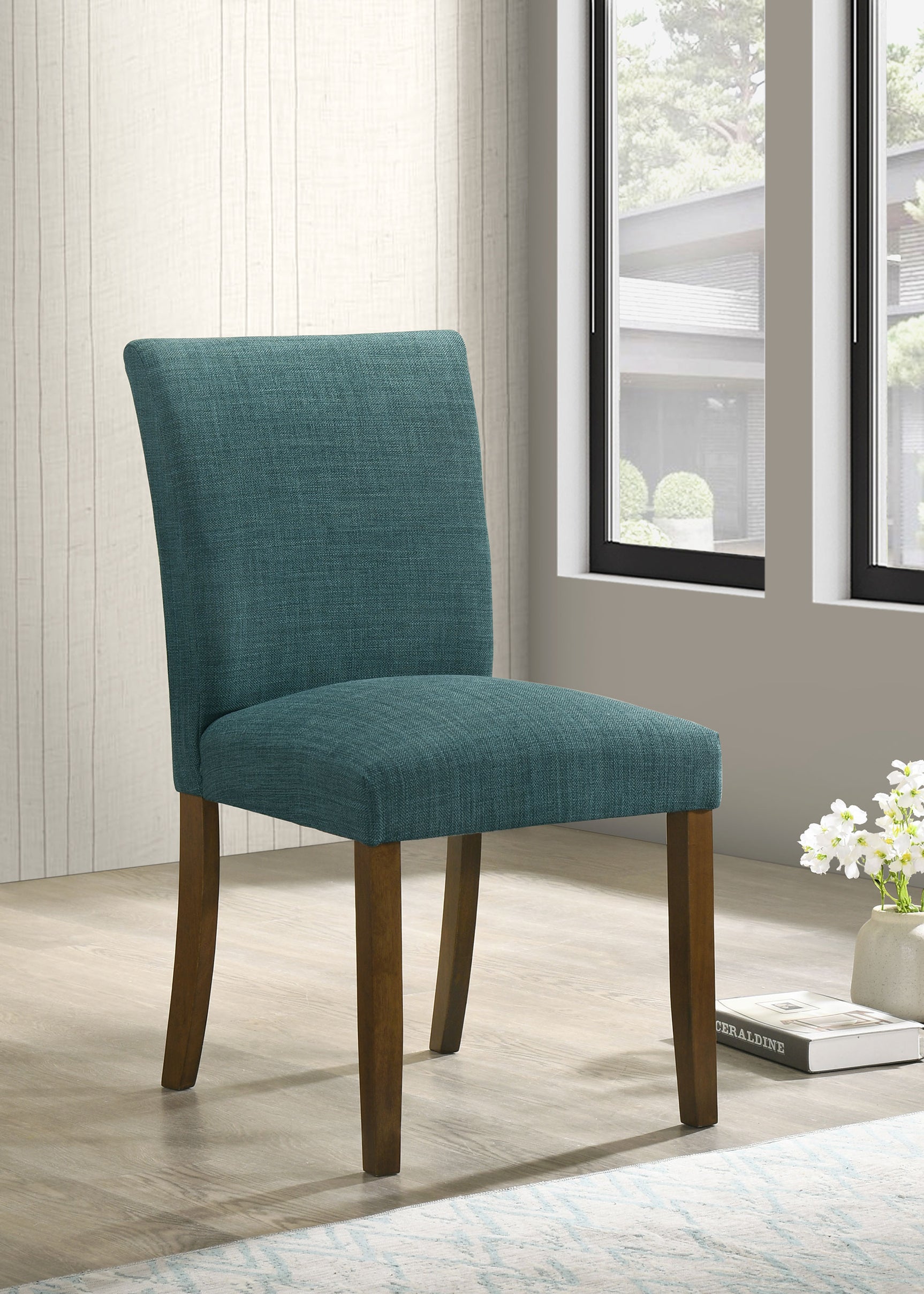 Paxton Upholstered Dining Side Chair Teal Blue (Set of 2) - Tampa Furniture Outlet