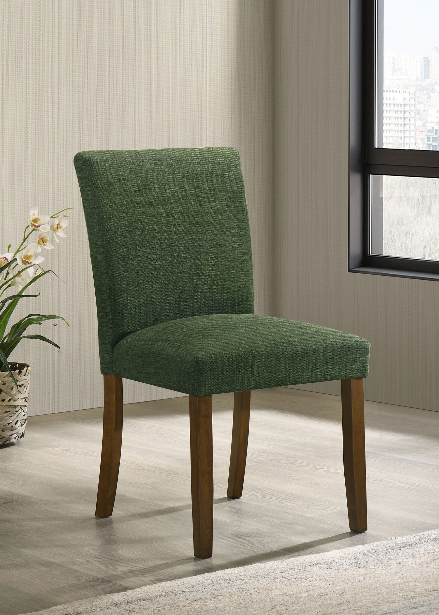 Paxton Upholstered Dining Side Chair Green (Set of 2) - Tampa Furniture Outlet