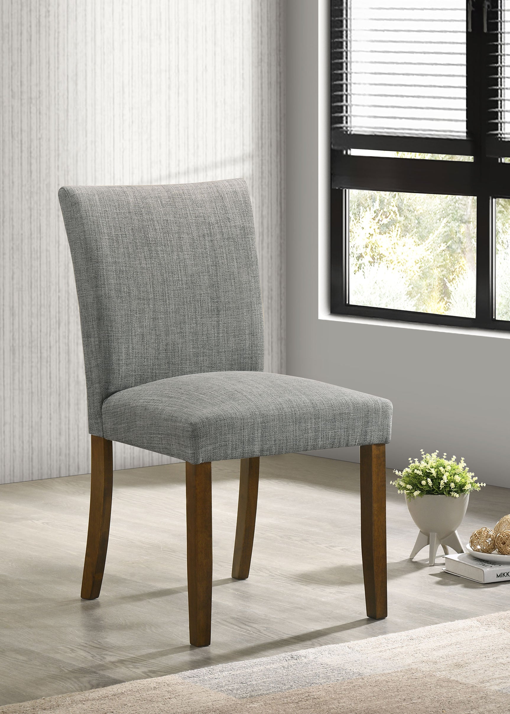 Paxton Upholstered Dining Side Chair Grey (Set of 2) - Tampa Furniture Outlet