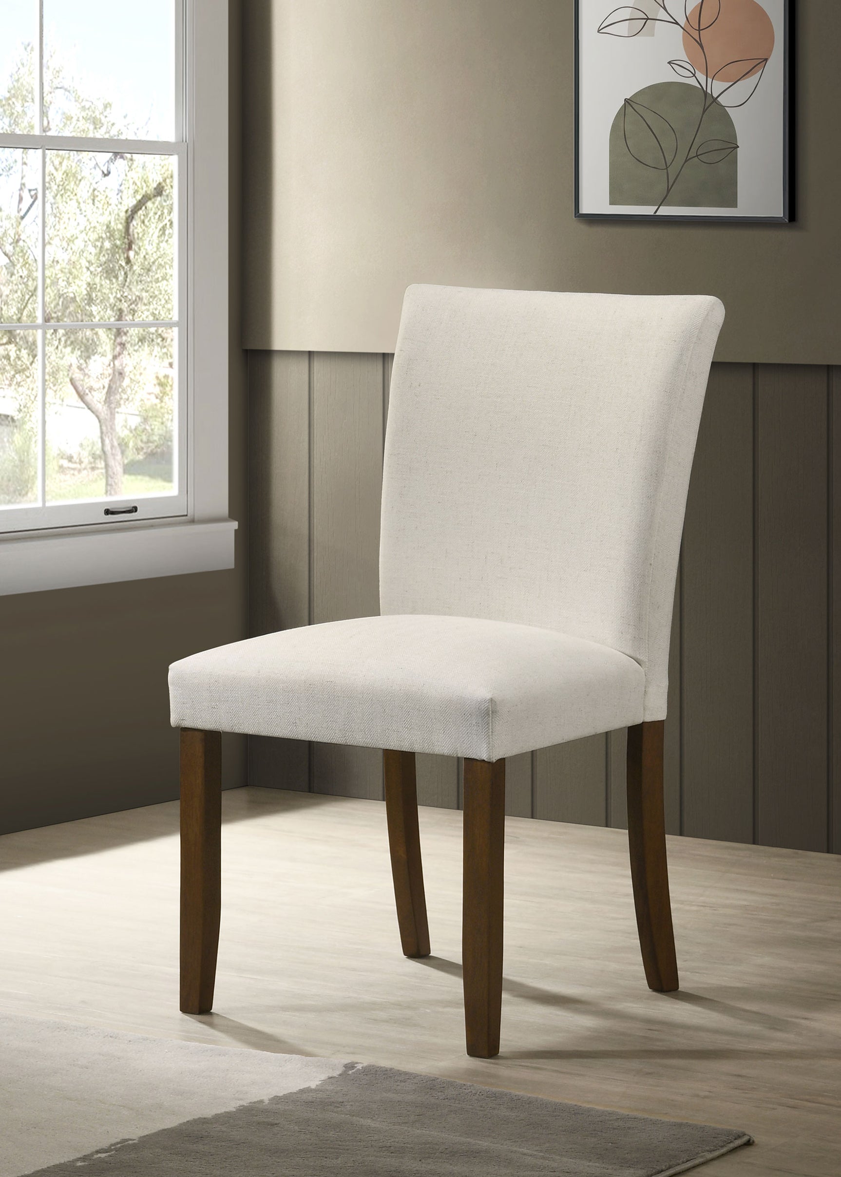 Paxton Upholstered Dining Side Chair Beige (Set of 2) - Tampa Furniture Outlet