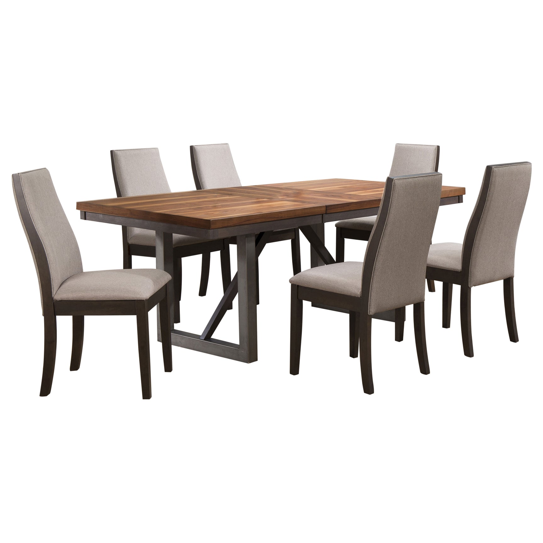 Spring Creek 7-piece Rectangular Dining Table Set Taupe - Tampa Furniture Outlet