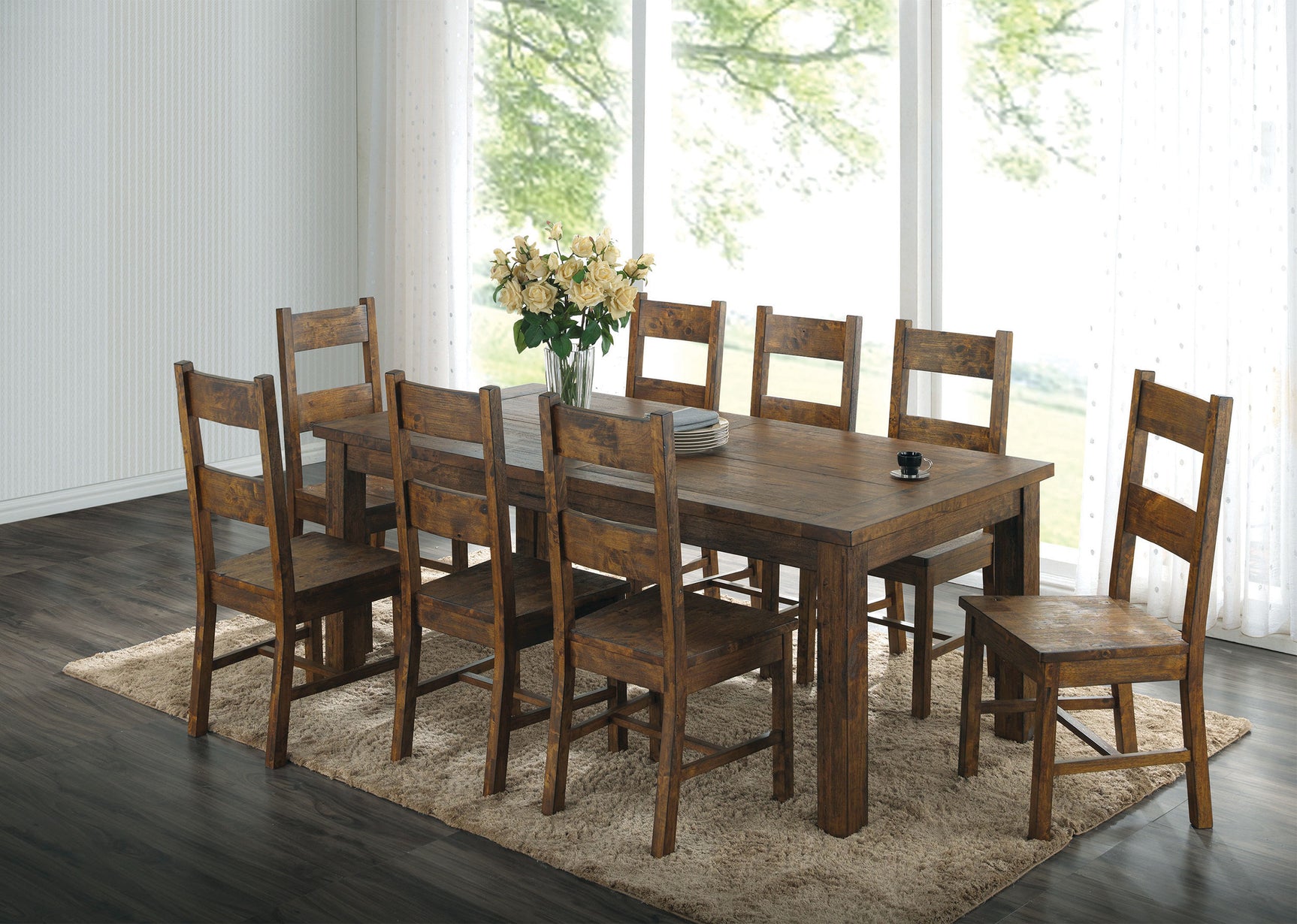 Coleman Dining Side Chair Rustic Golden Brown (Set of 2) - Tampa Furniture Outlet