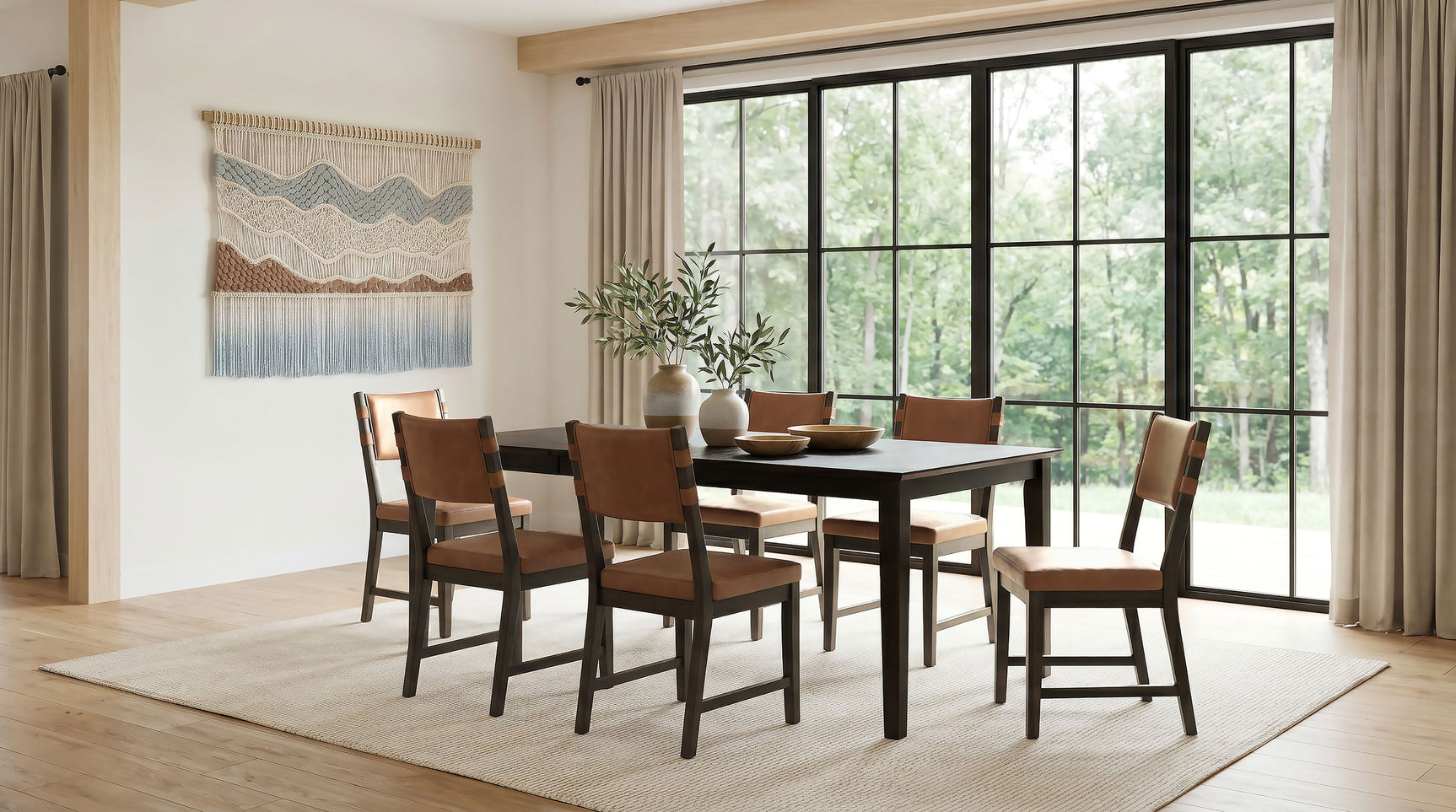 Tegan Faux Leather Upholstered Dining Side Chair Cognac (Set of 2)