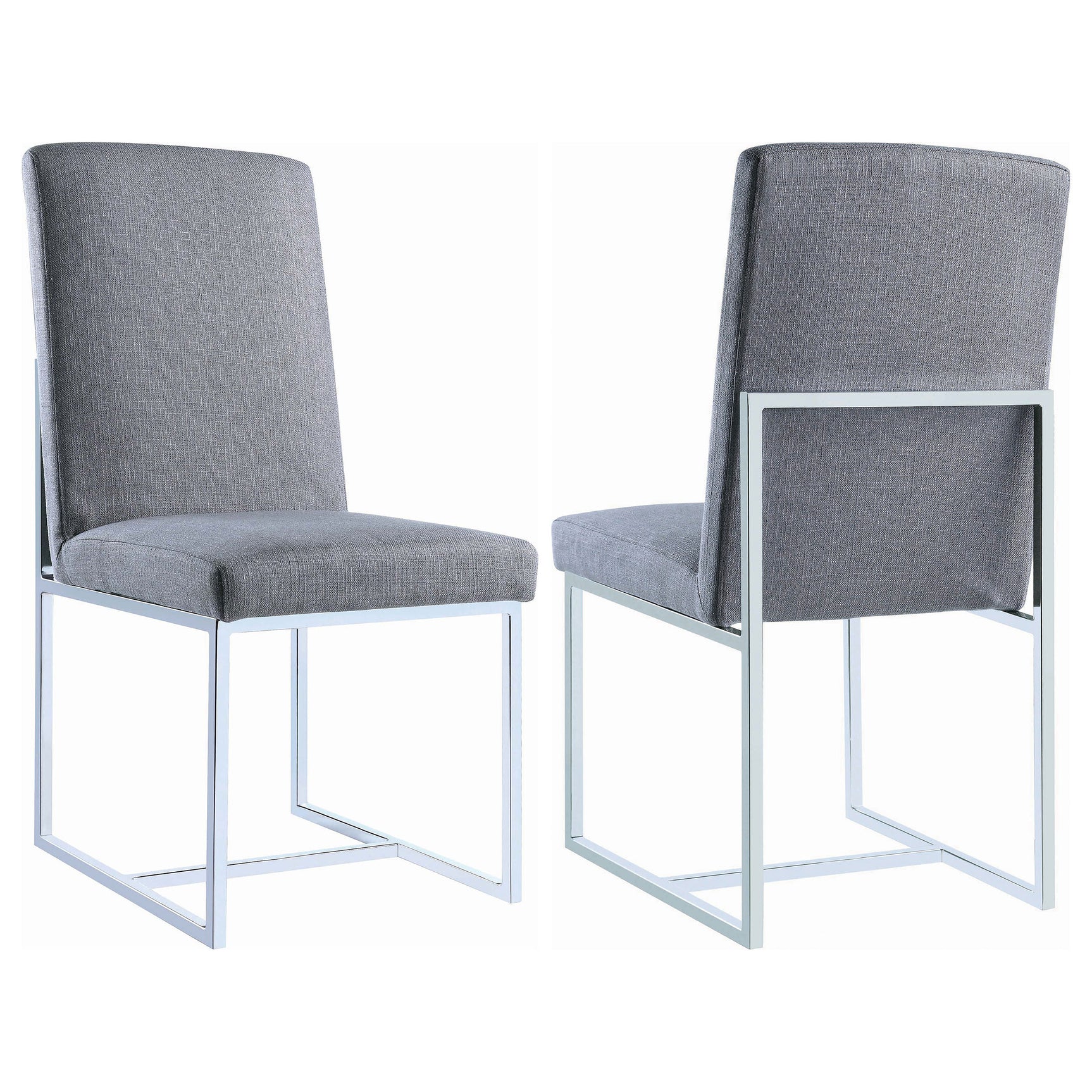 Tampa Furniture Outlet - Coaster - Mackinnon Upholstered Dining Side Chair Grey (Set of 2) - 107143