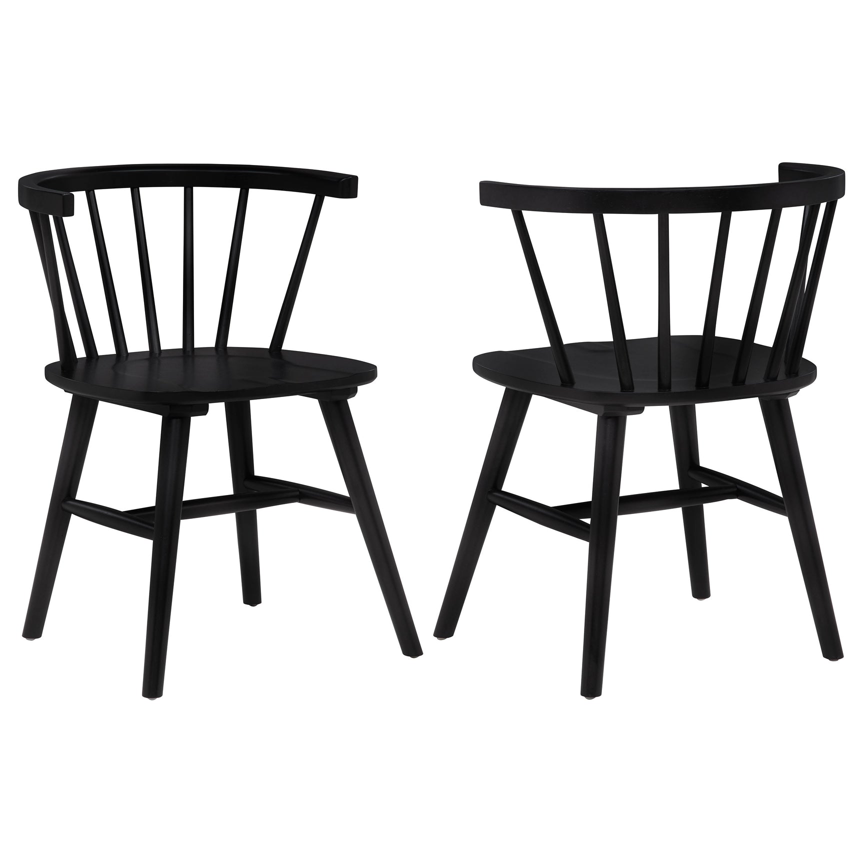 Tampa Furniture Outlet - Coaster - Jeffries Windsor Wood Dining Side Chair Black (Set of 2) - 107202BLK