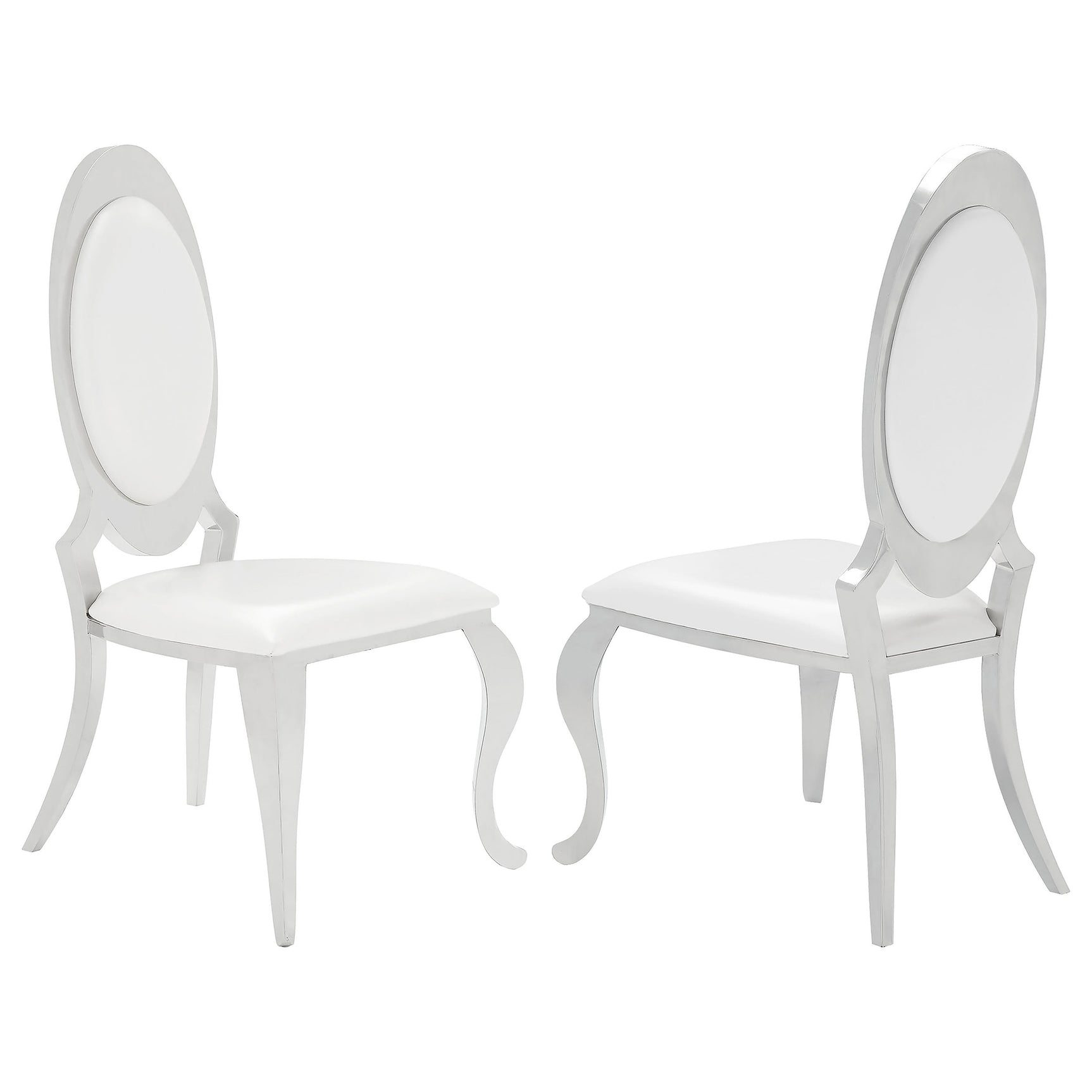 Tampa Furniture Outlet - Coaster - Antoine Upholstered Dining Chair Cream White (Set of 2) - 107872N