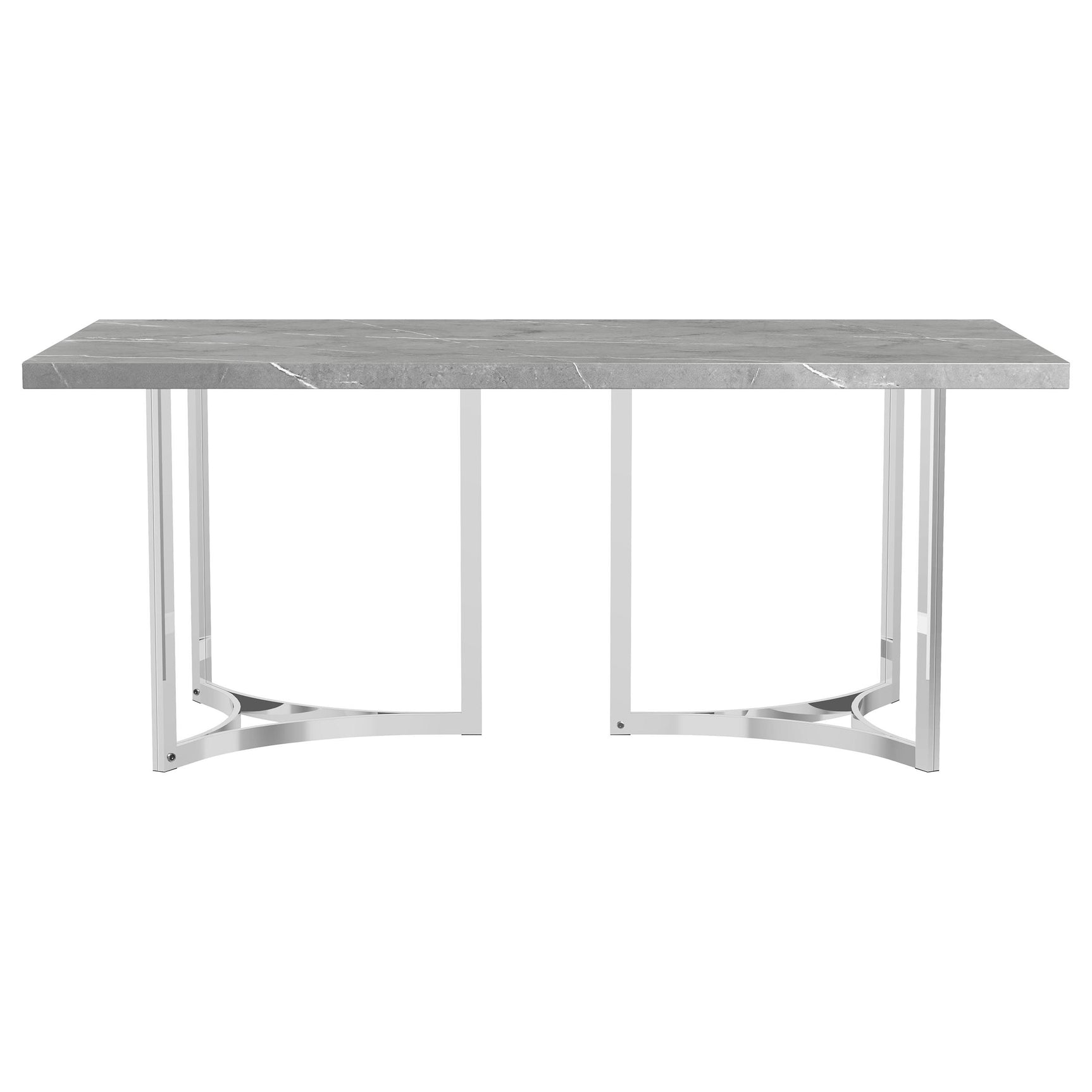 Sterling 72-inch Rectangular Dining Table Grey Faux Marble - Tampa Furniture Outlet